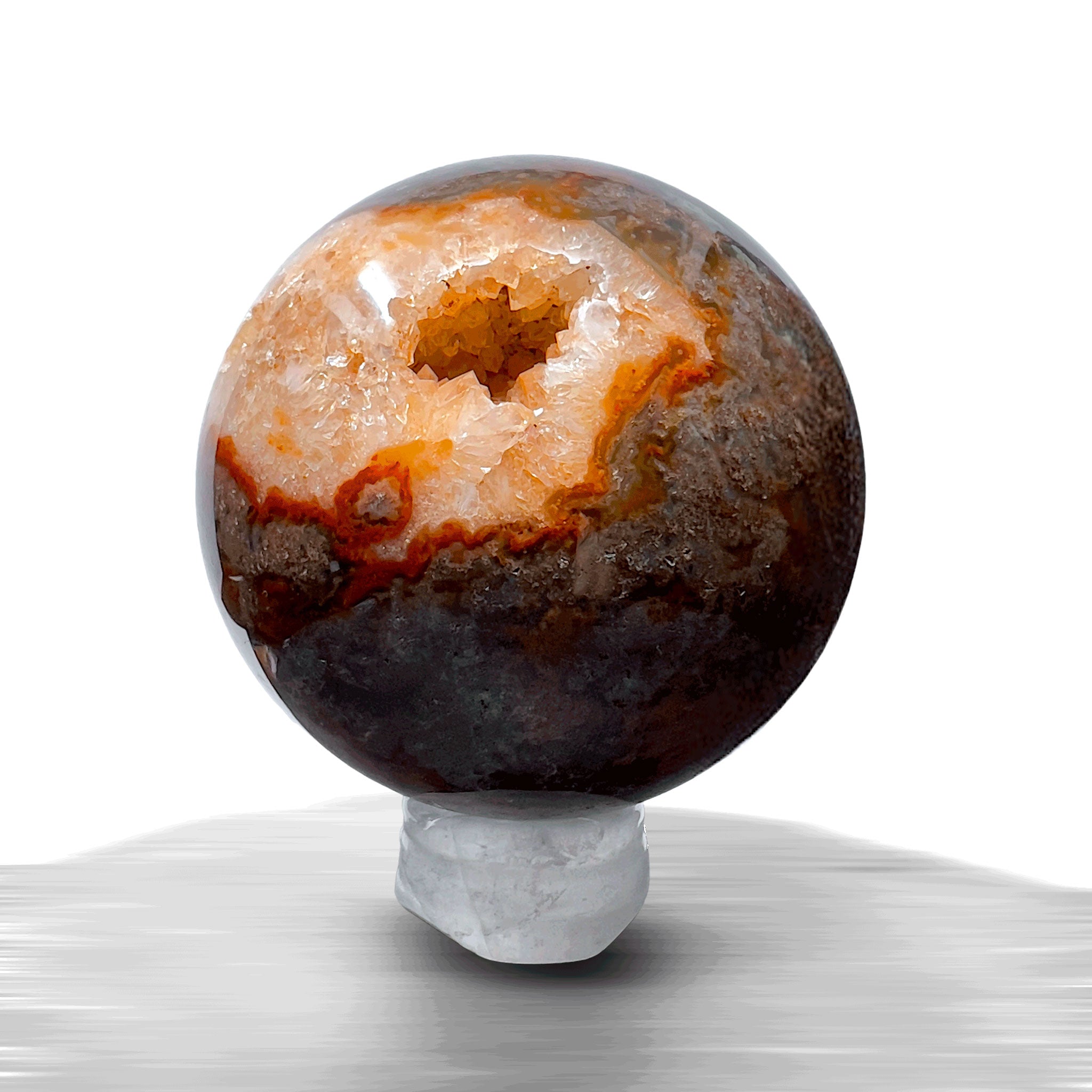 #piezas únicas_esfera ágata musgo roja 1