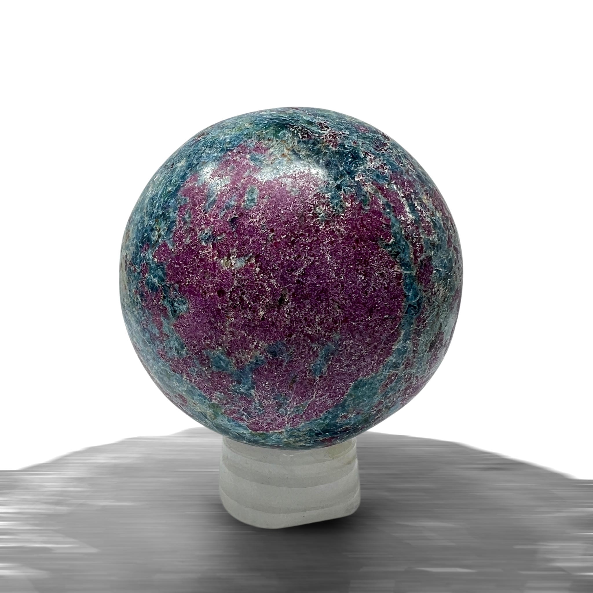 #piezas únicas_esfera rubí en fucsita con cianita 1