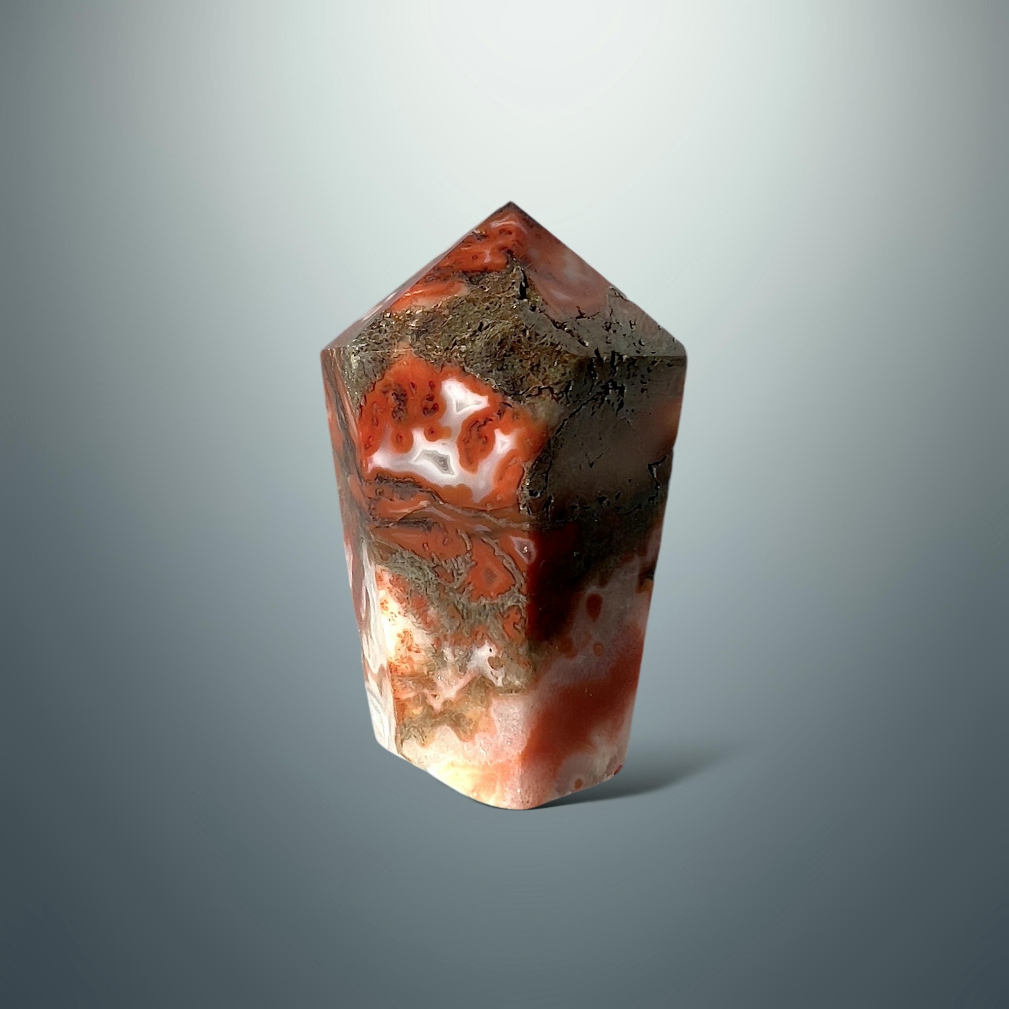 #piezas únicas_punta ágata musgo roja 1