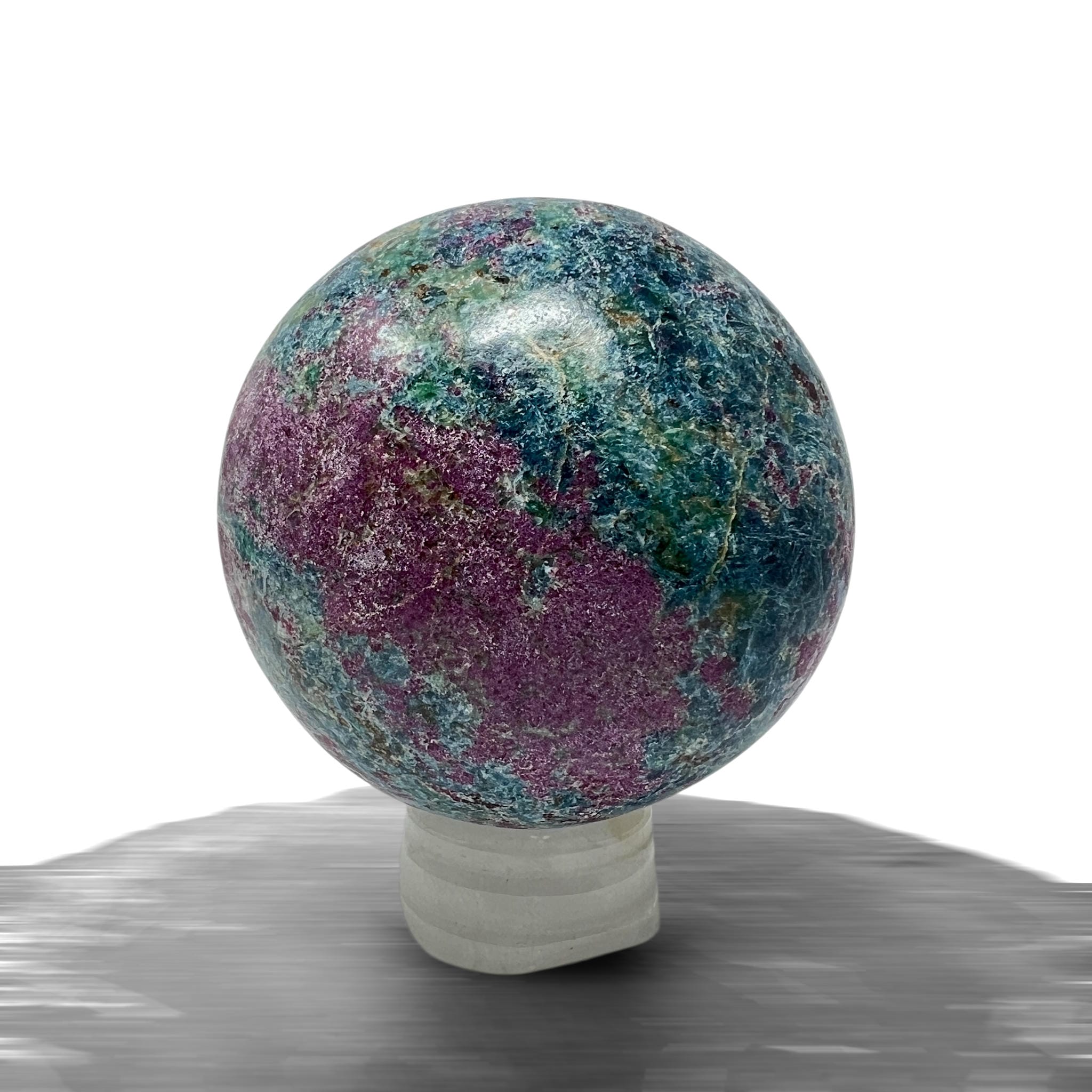 #piezas únicas_esfera rubí en fucsita con cianita 1