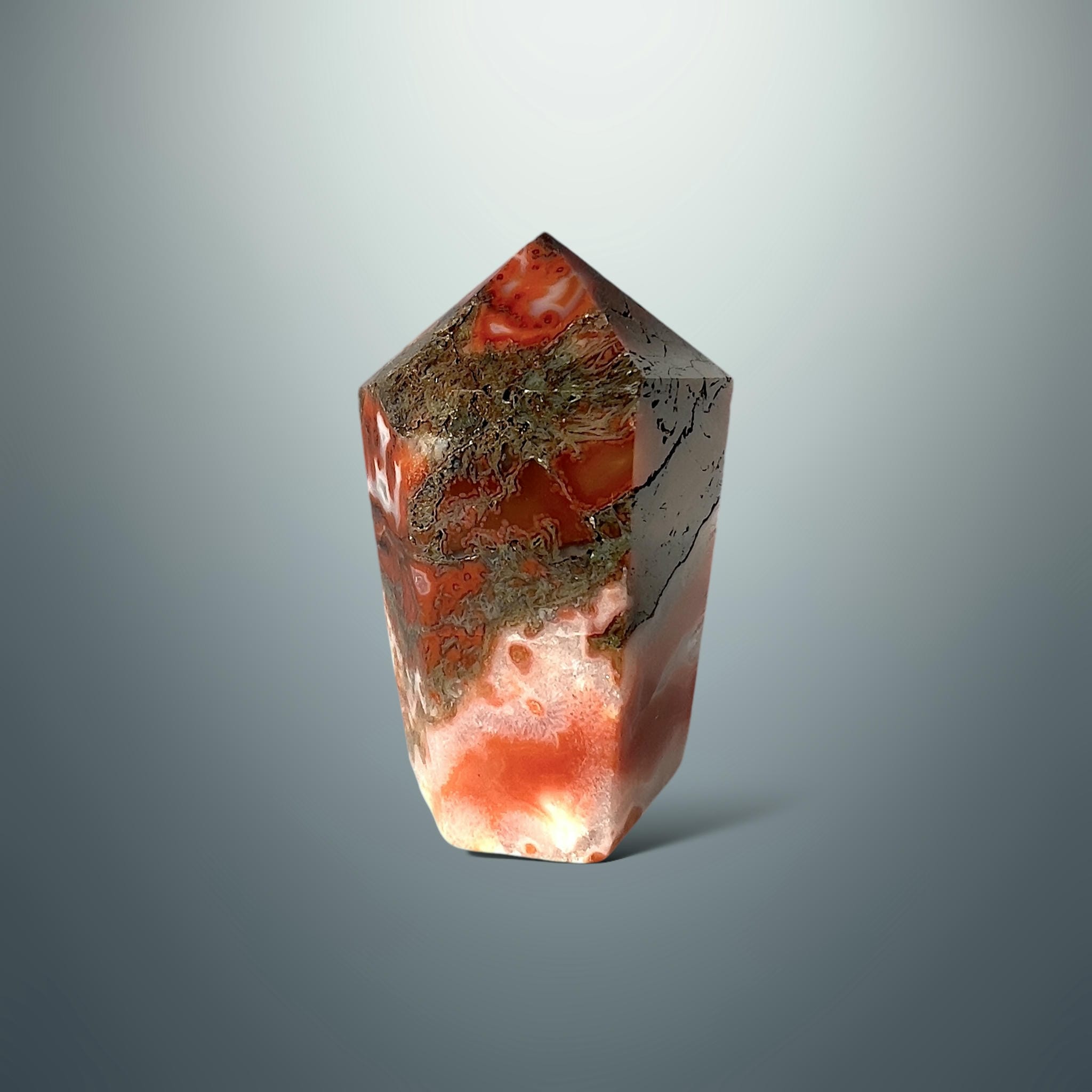 #piezas únicas_punta ágata musgo roja 1