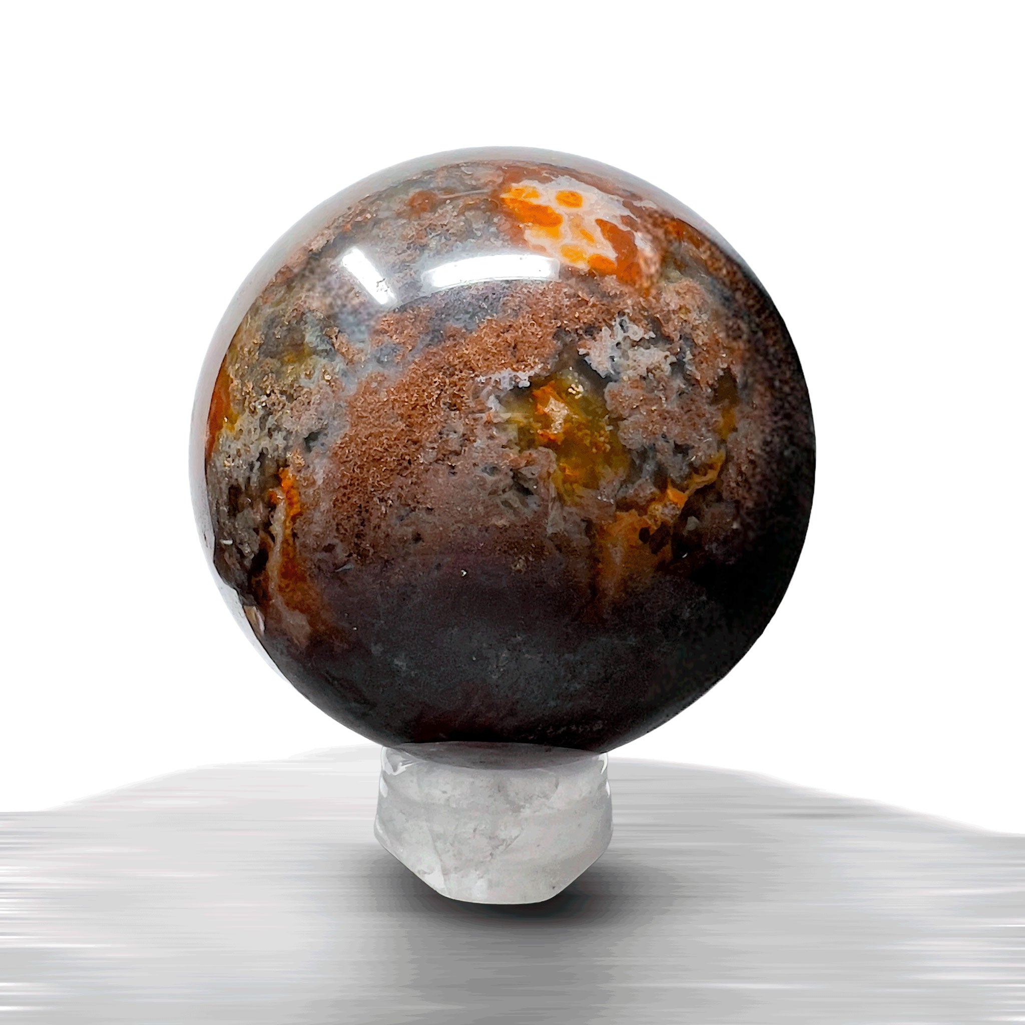 #piezas únicas_esfera ágata musgo roja 1