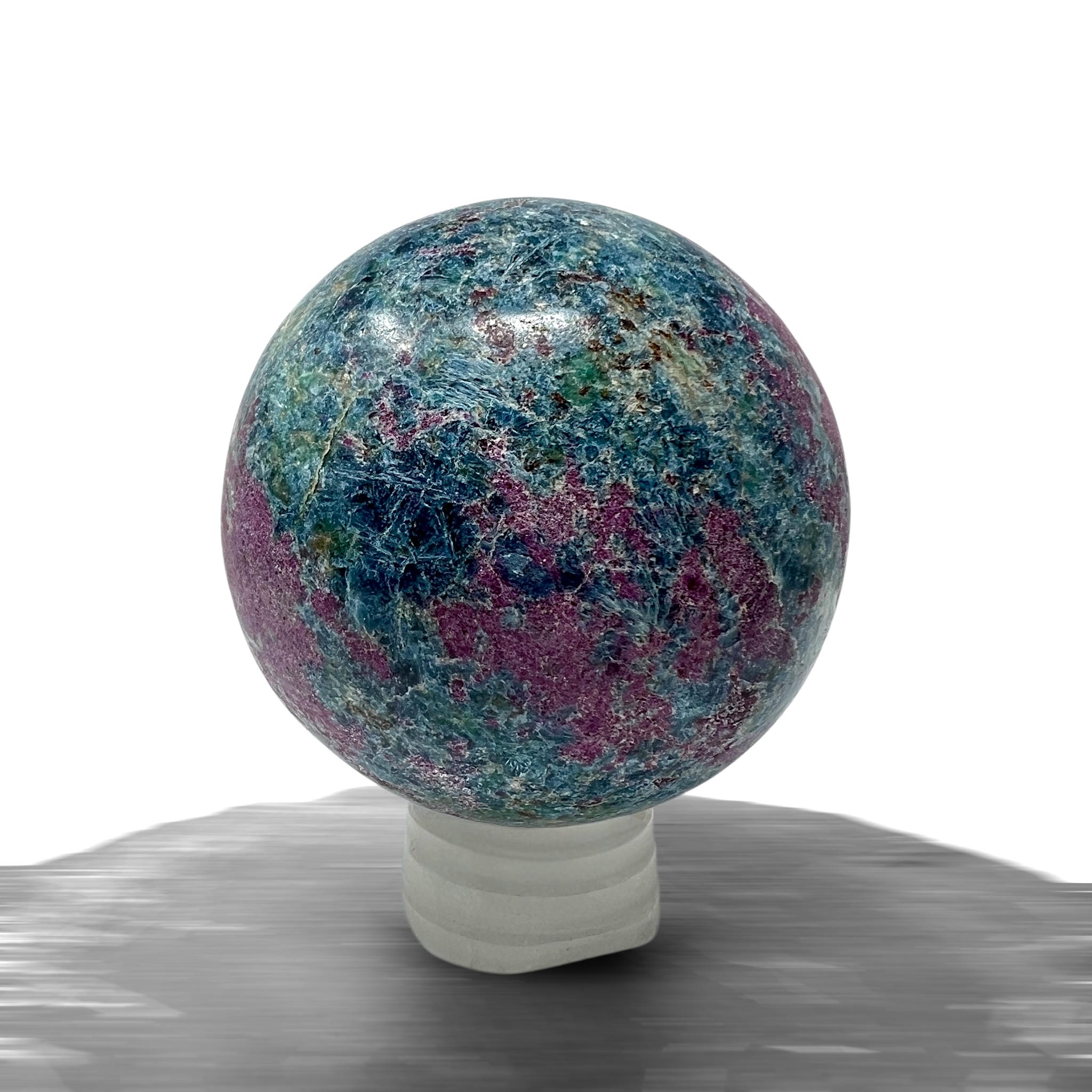 #piezas únicas_esfera rubí en fucsita con cianita 1