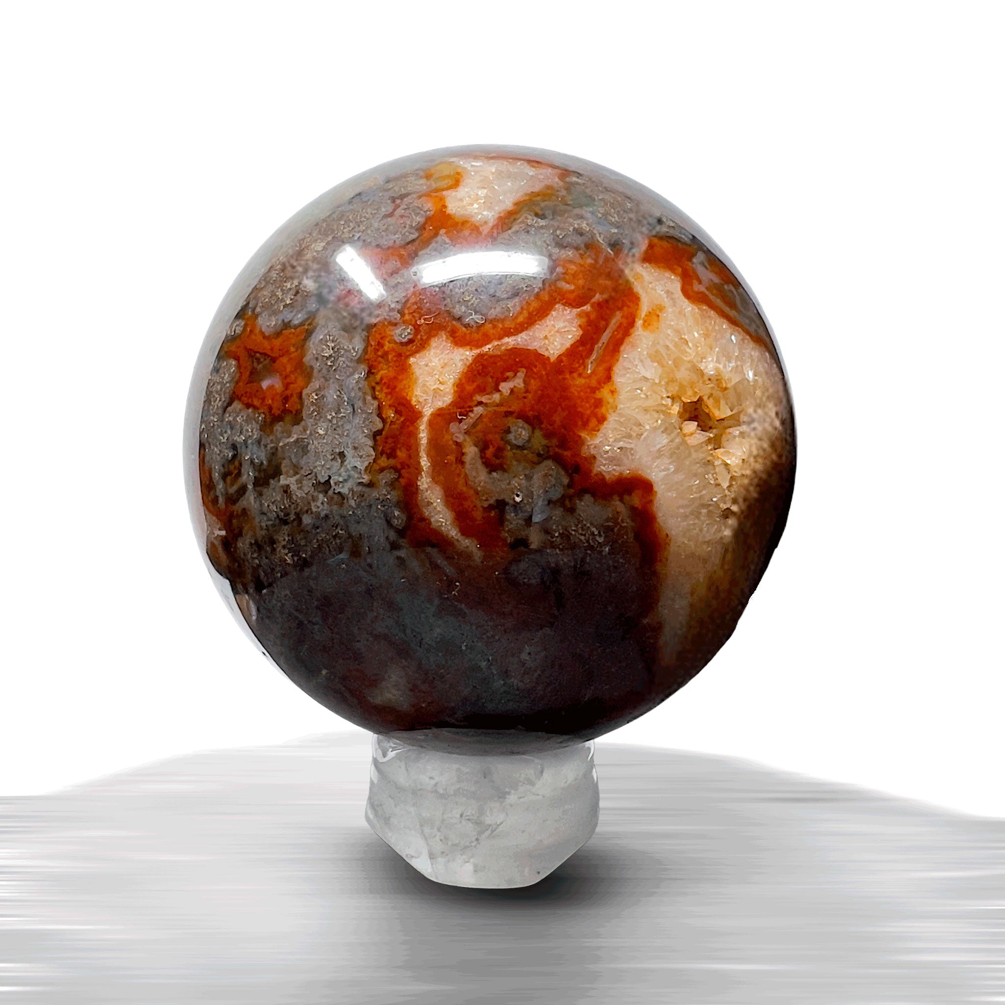 #piezas únicas_esfera ágata musgo roja 1