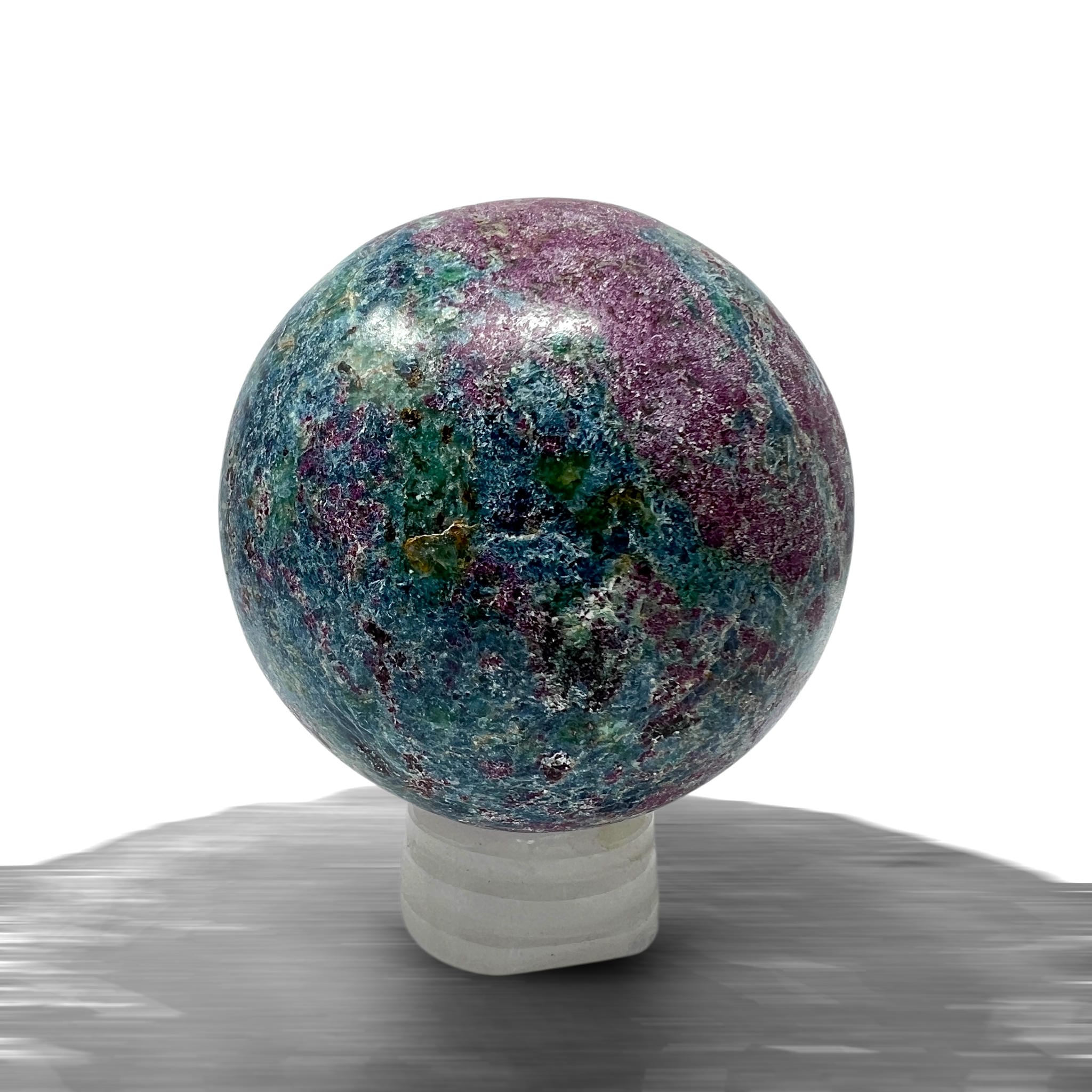 #piezas únicas_esfera rubí en fucsita con cianita 1