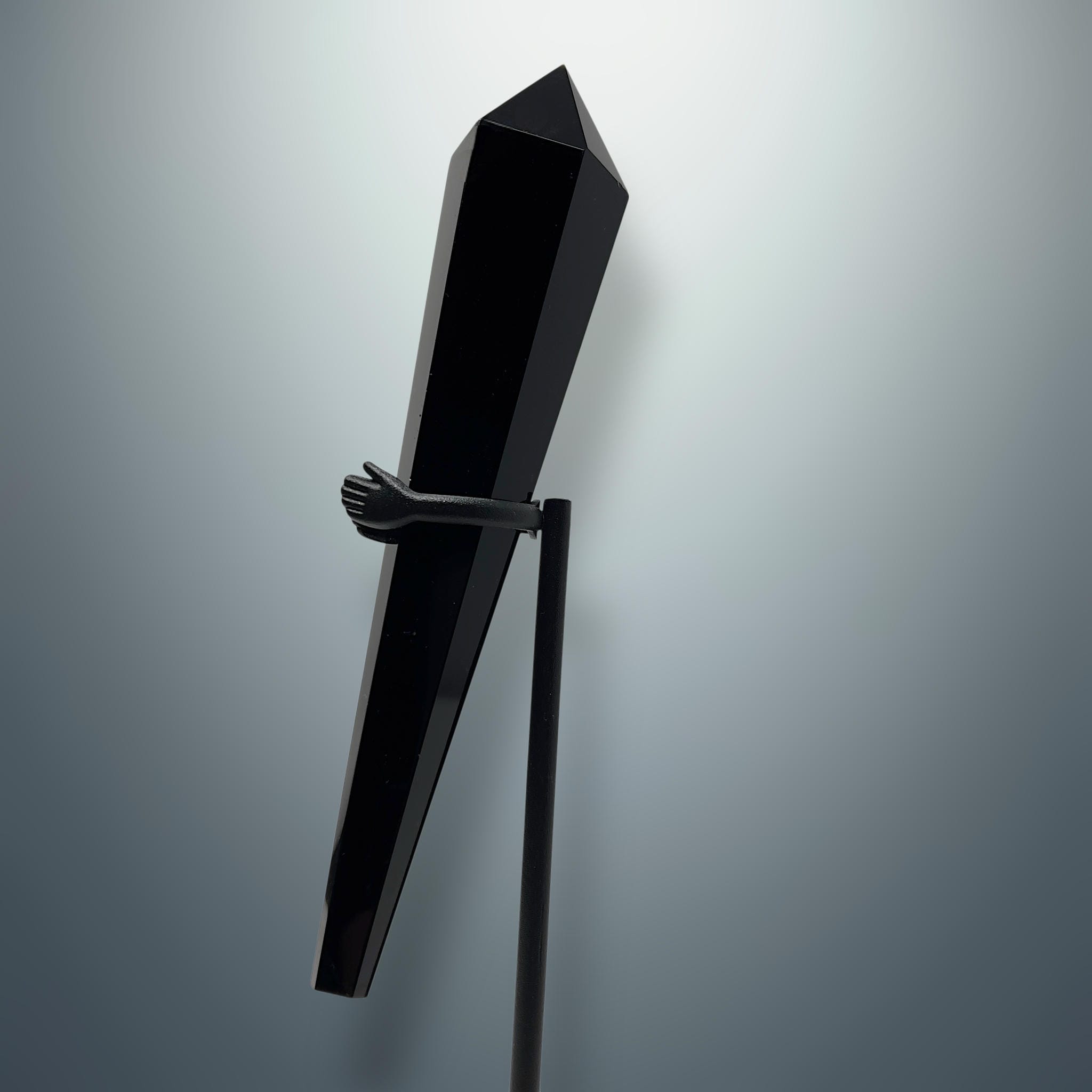 Obsidiana Negra en Varita - con Soporte