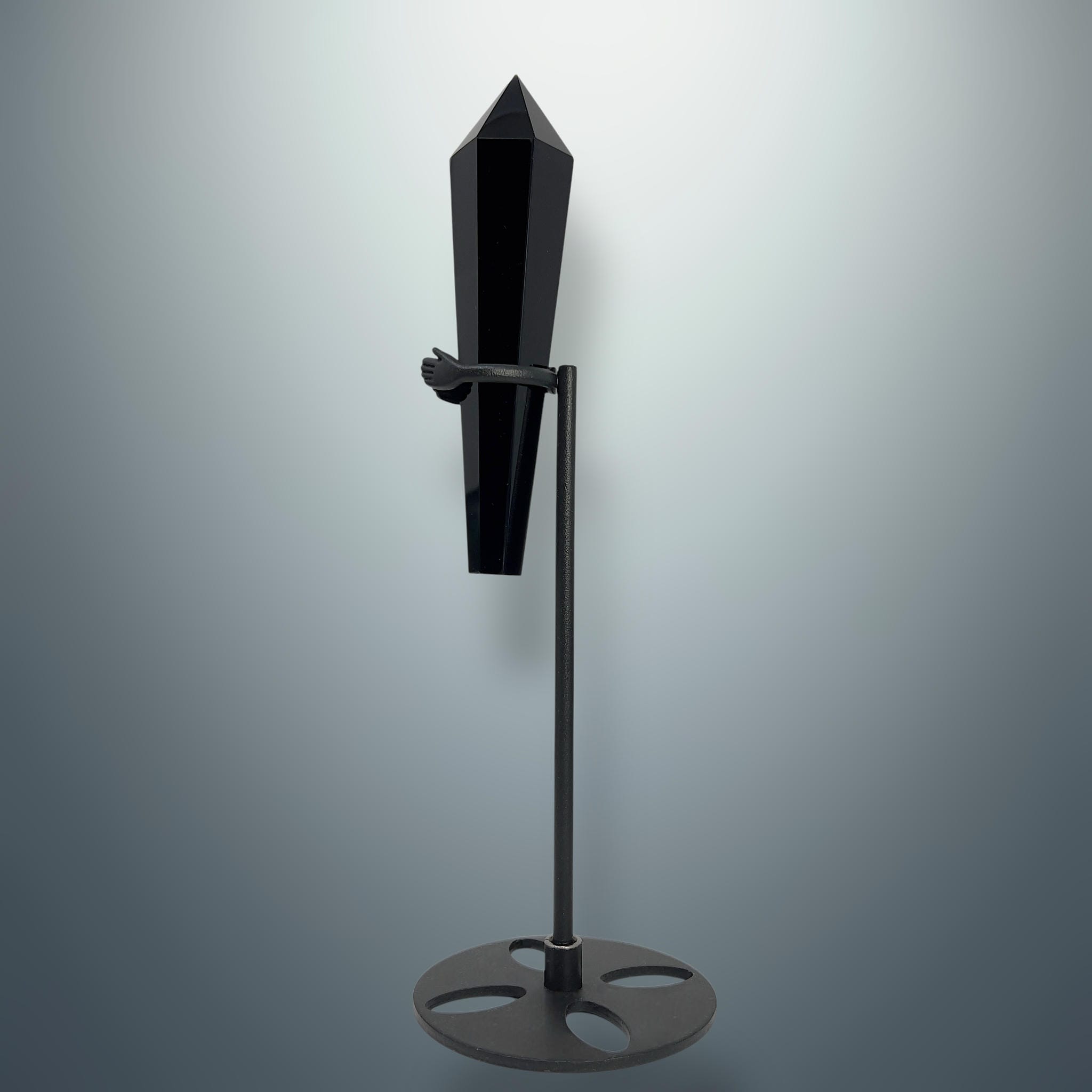 Obsidiana Negra en Varita - con Soporte