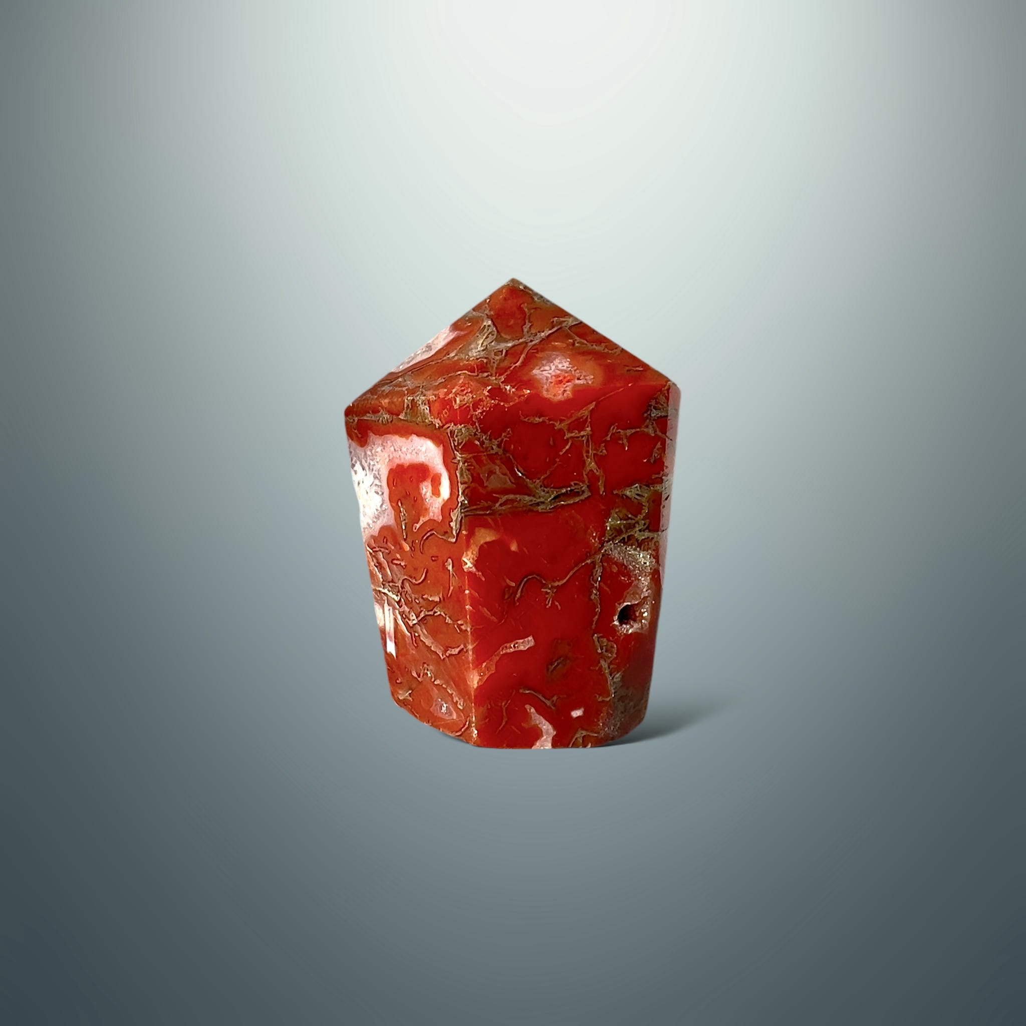 #piezas únicas_punta ágata musgo roja 10