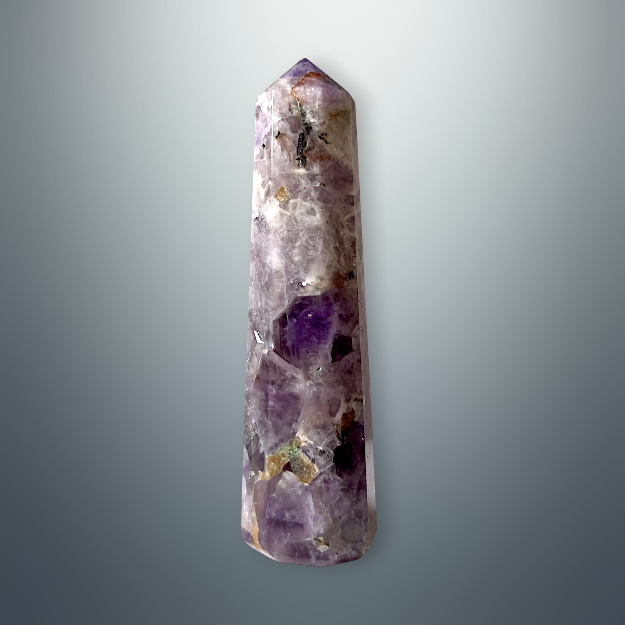 #piezas únicas_torre hexagonal amatista chevron 10