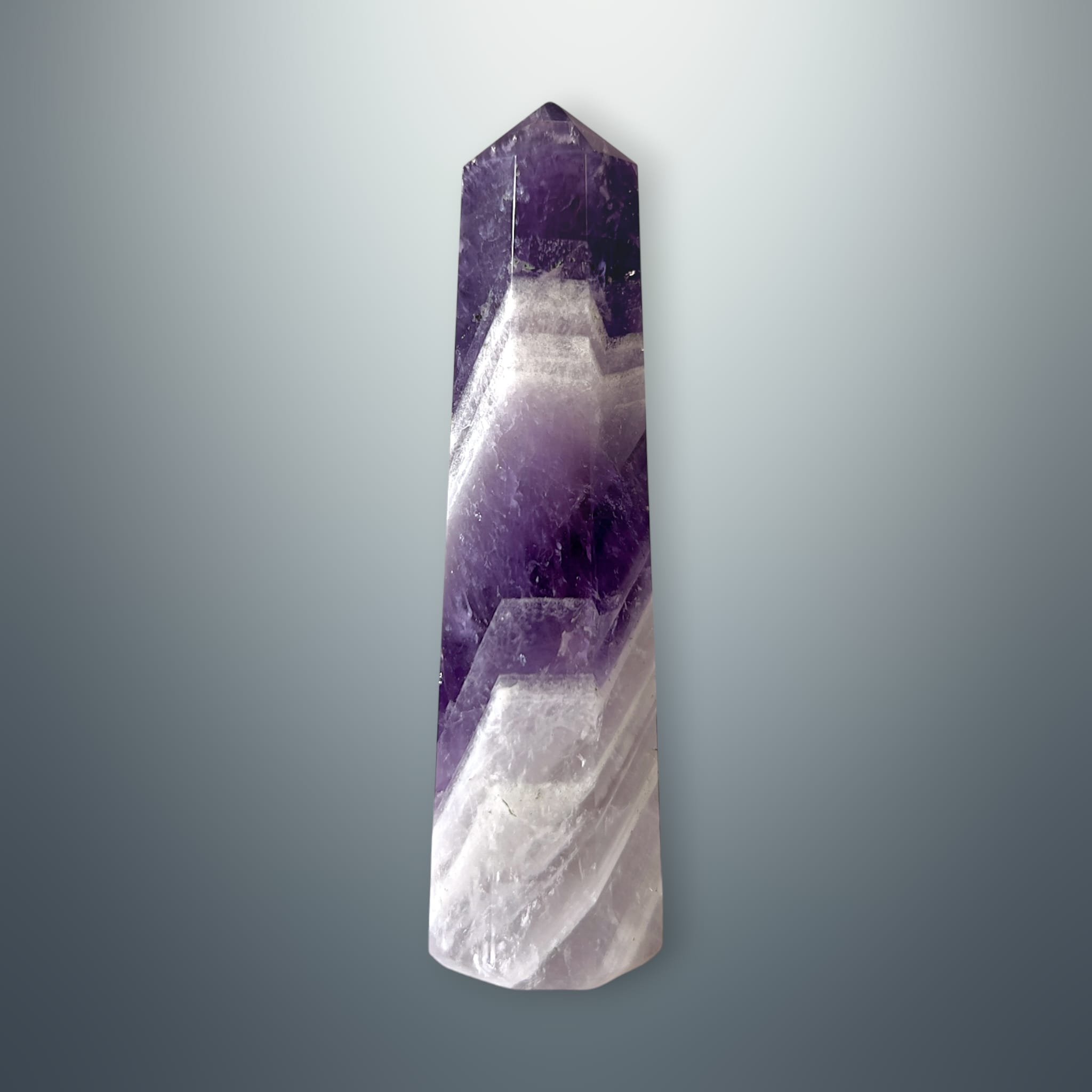 #piezas únicas_torre hexagonal amatista chevron 11