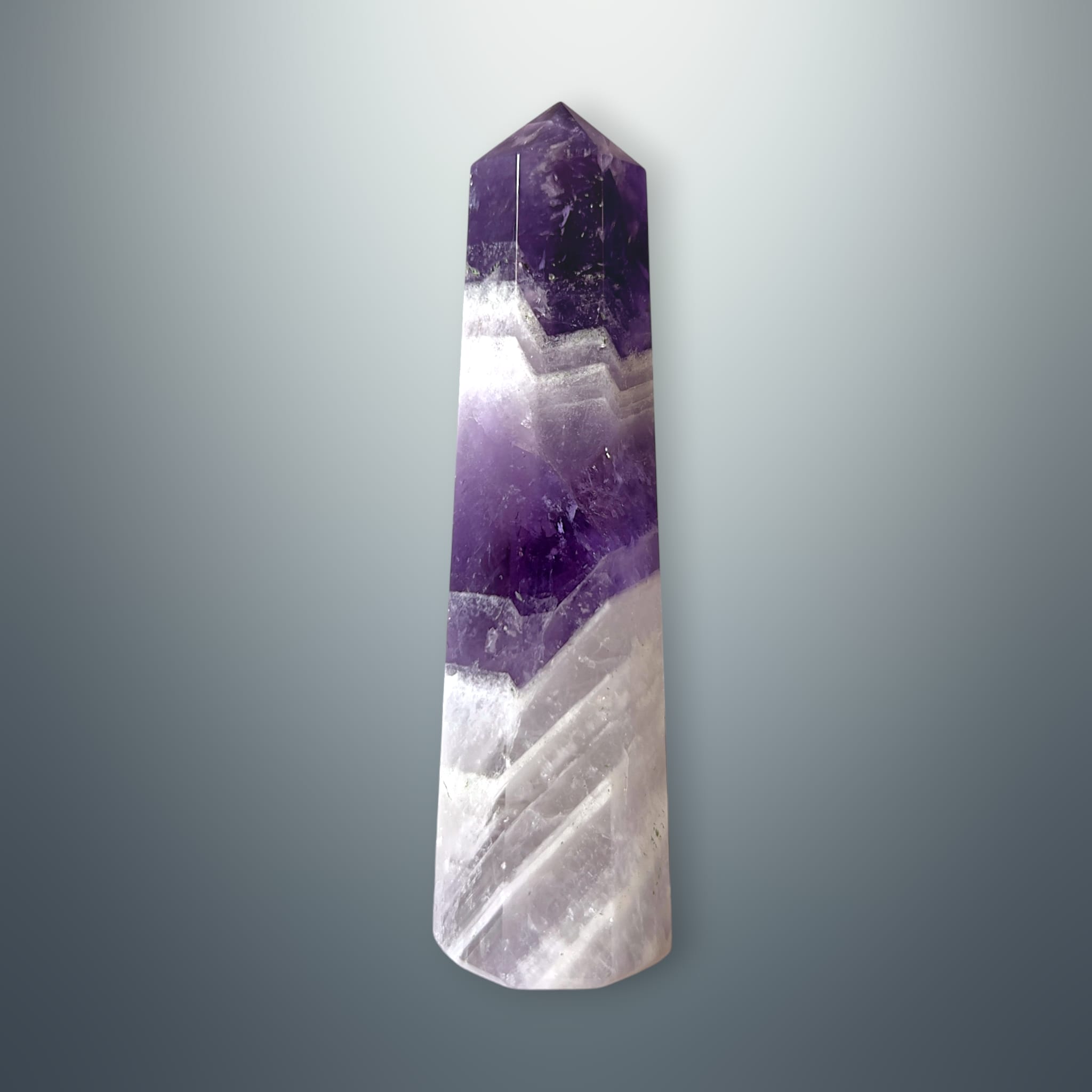 #piezas únicas_torre hexagonal amatista chevron 11