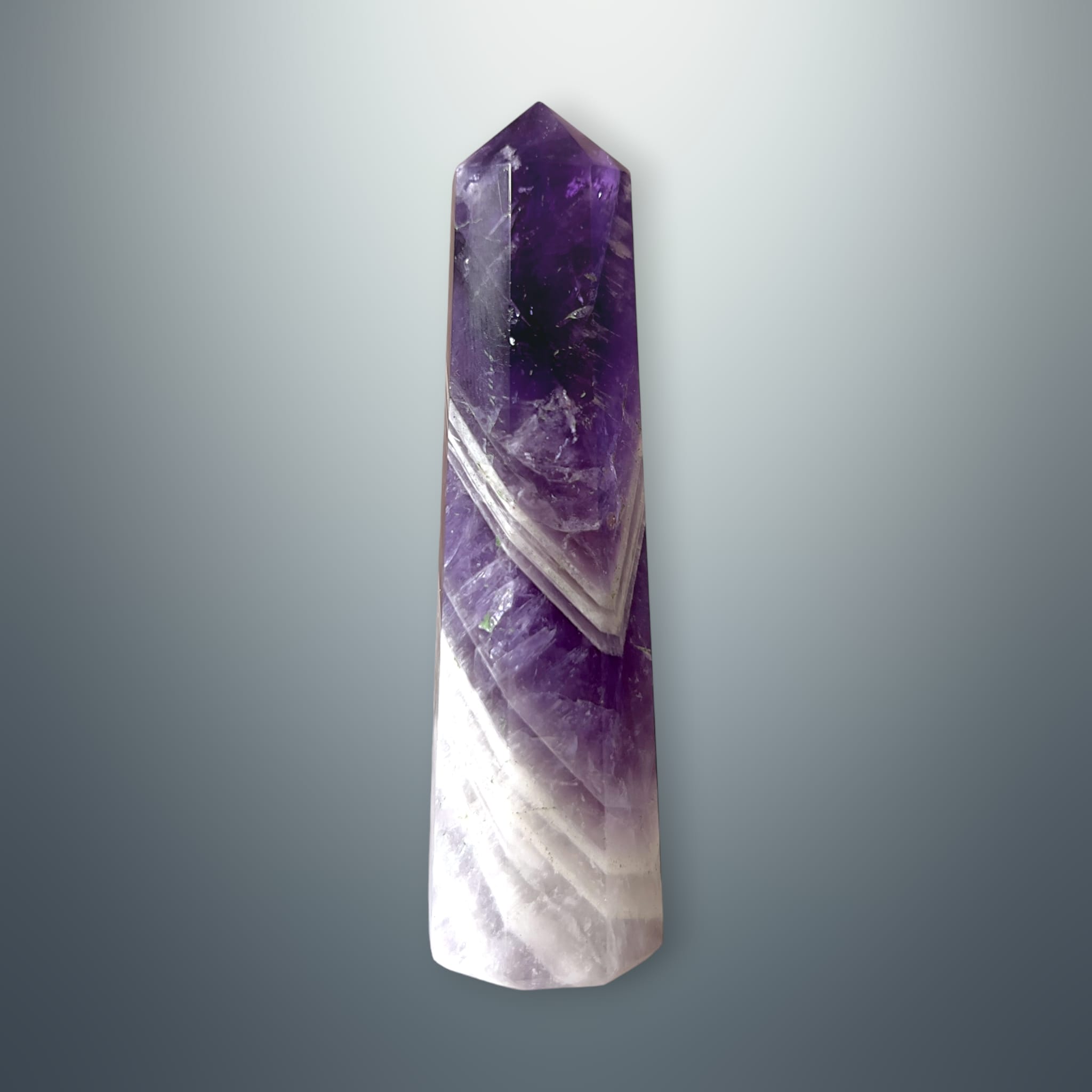 #piezas únicas_torre hexagonal amatista chevron 11