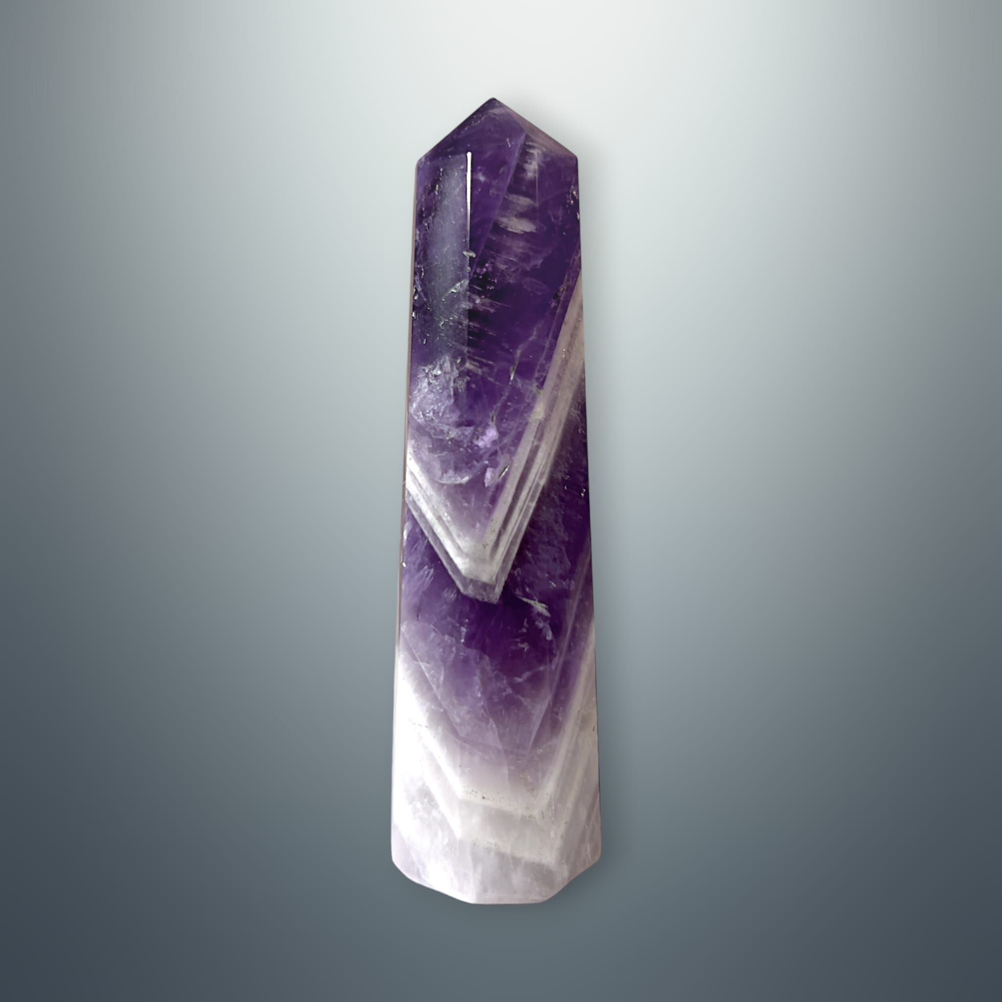 #piezas únicas_torre hexagonal amatista chevron 11