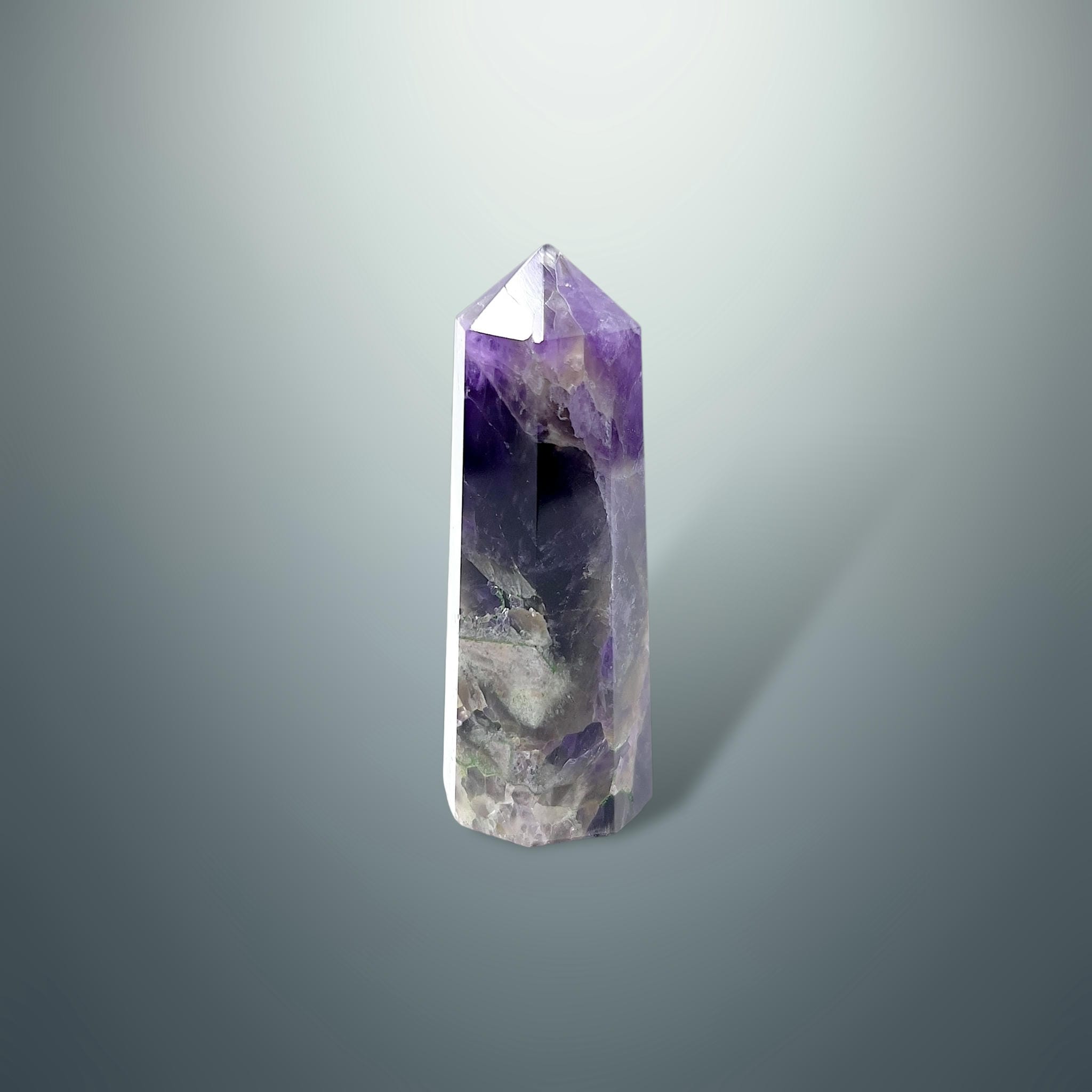 #piezas únicas_torre hexagonal amatista chevron 12