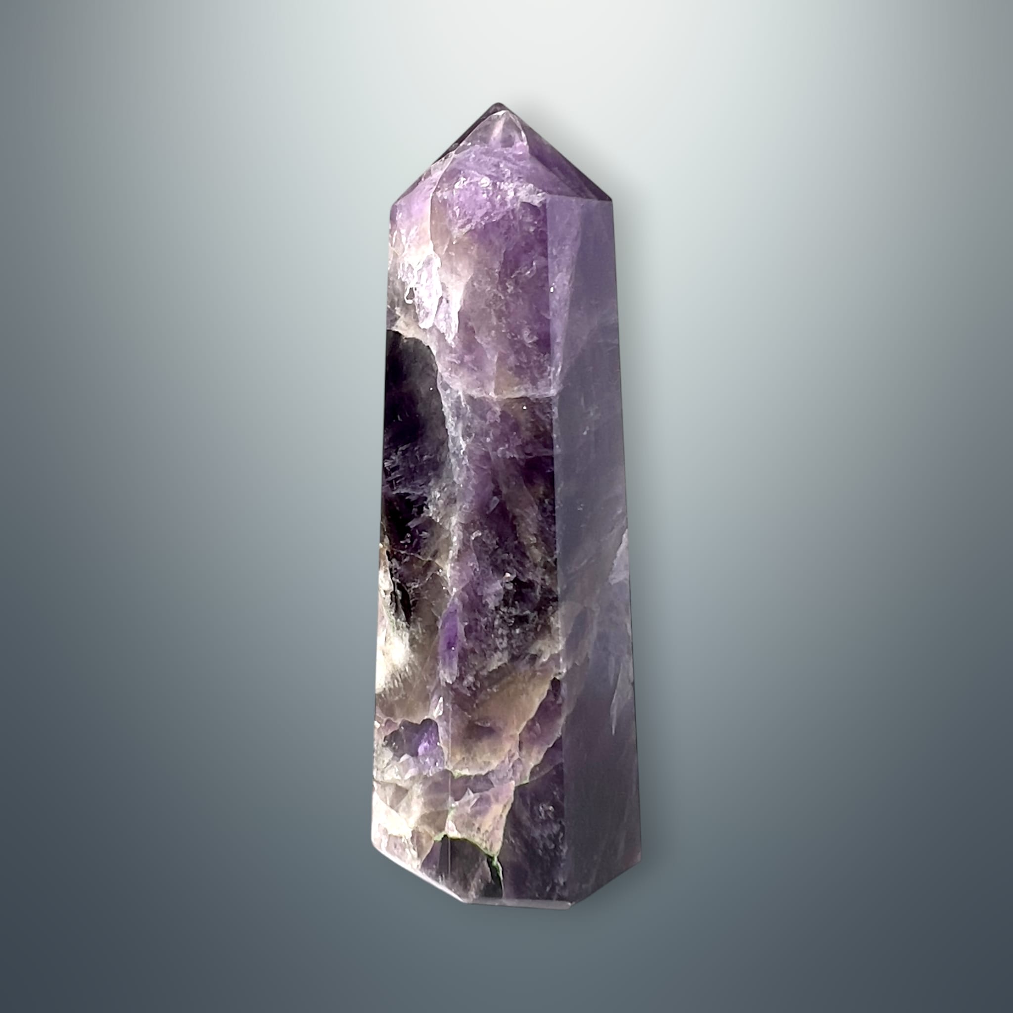 #piezas únicas_torre hexagonal amatista chevron 12