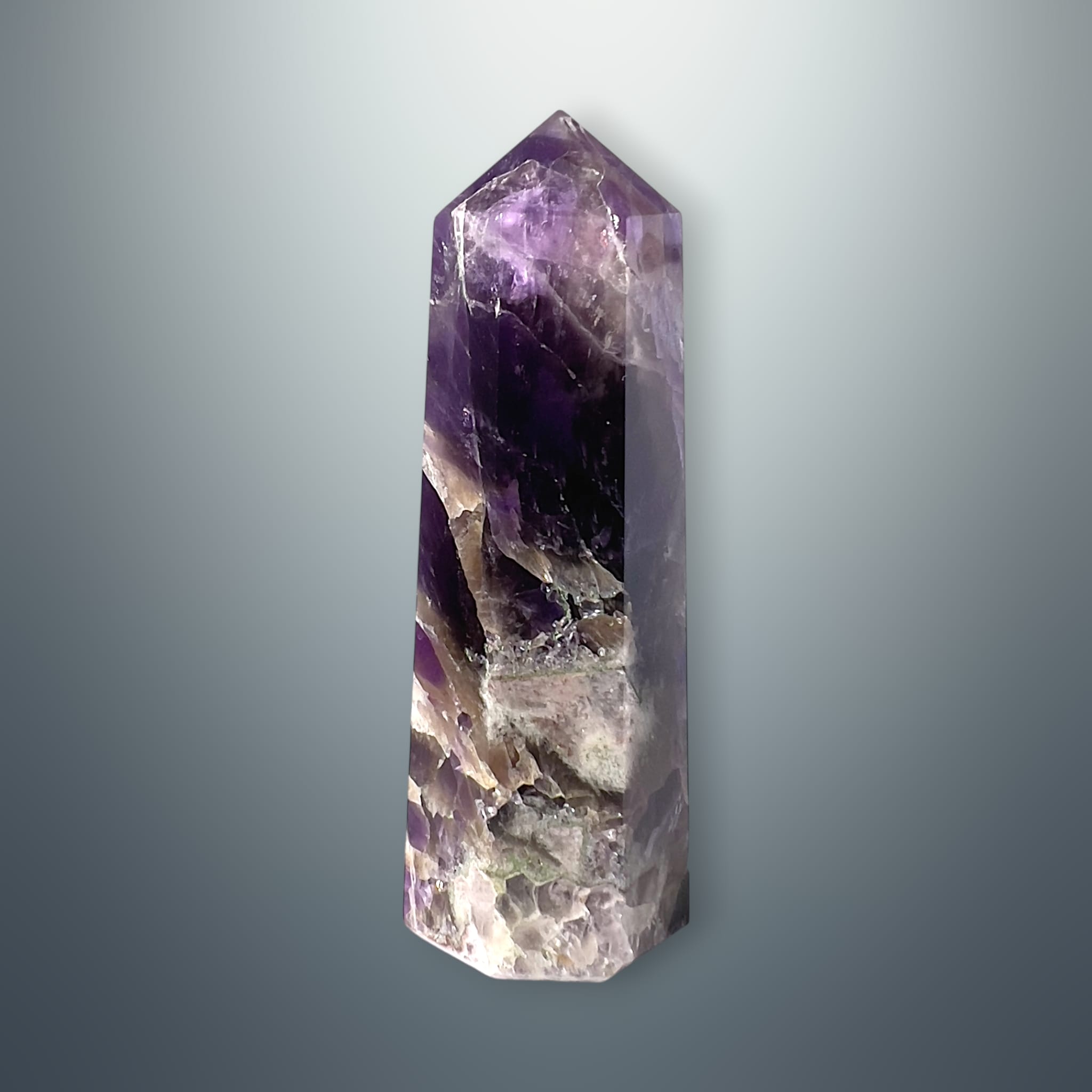 #piezas únicas_torre hexagonal amatista chevron 12