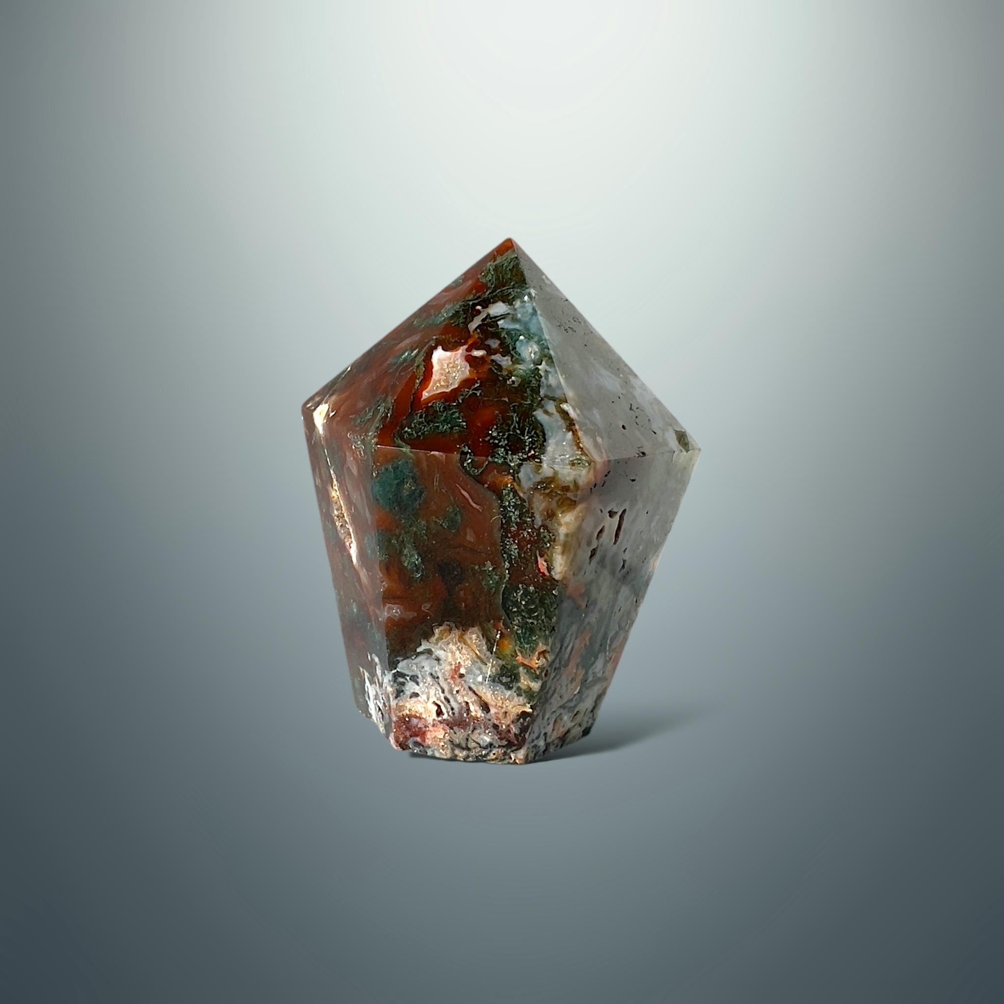 #piezas únicas_punta ágata musgo roja 13