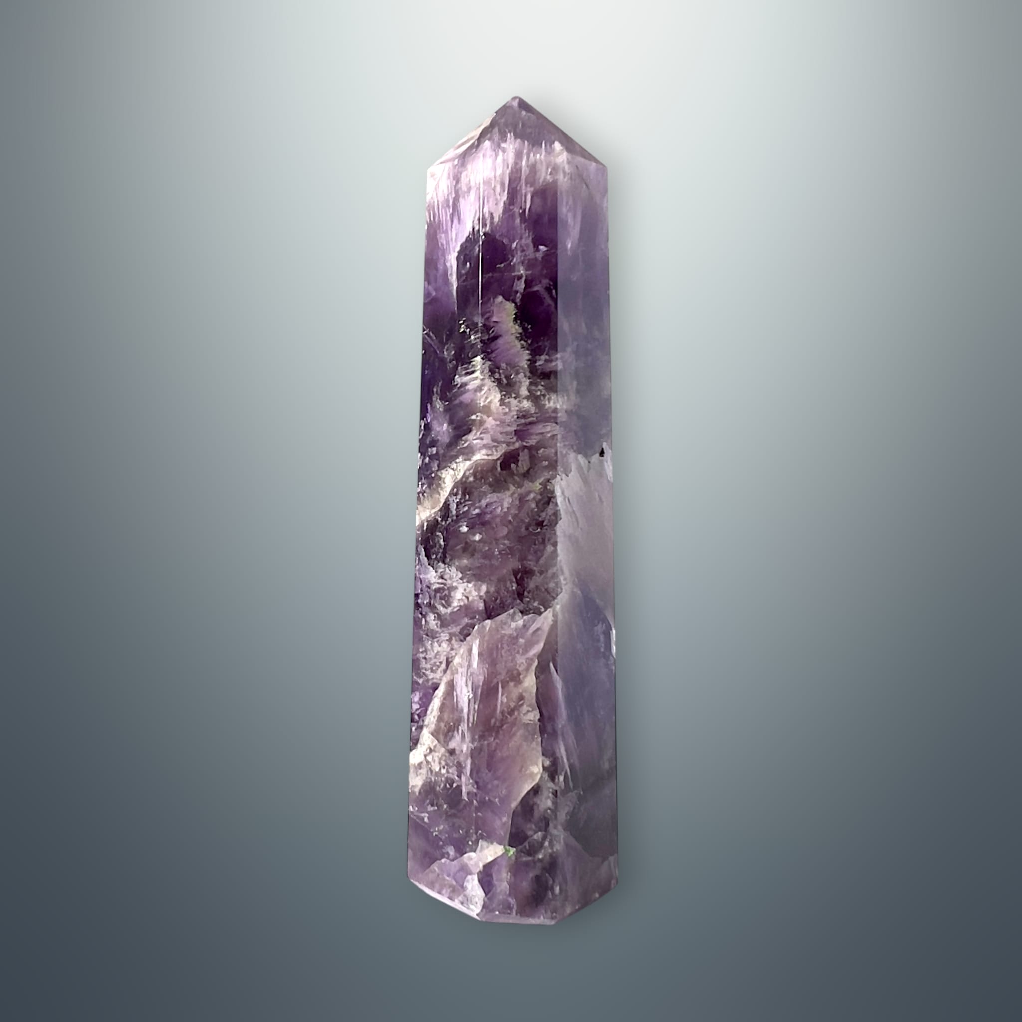 #piezas únicas_torre hexagonal amatista chevron 13