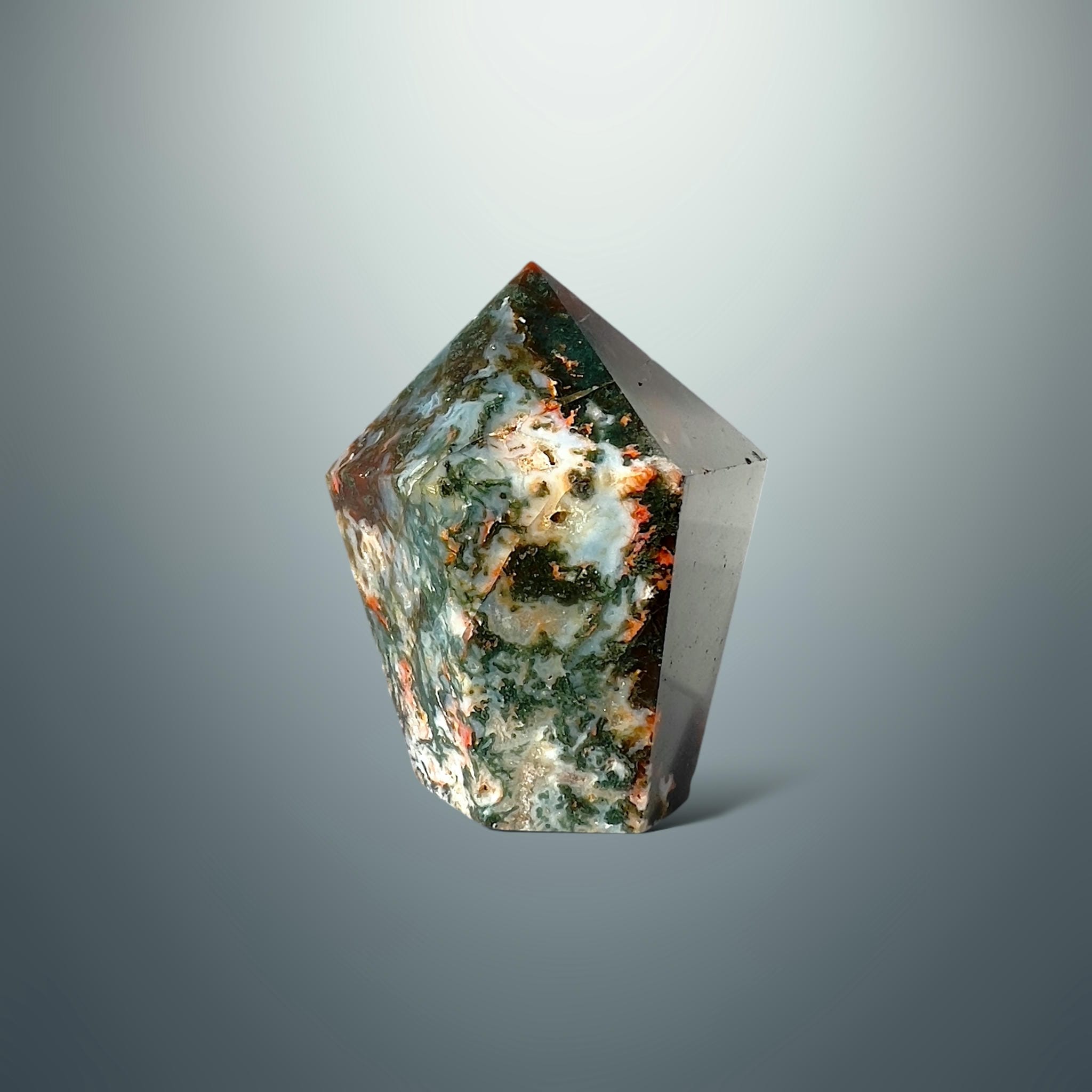 #piezas únicas_punta ágata musgo roja 13