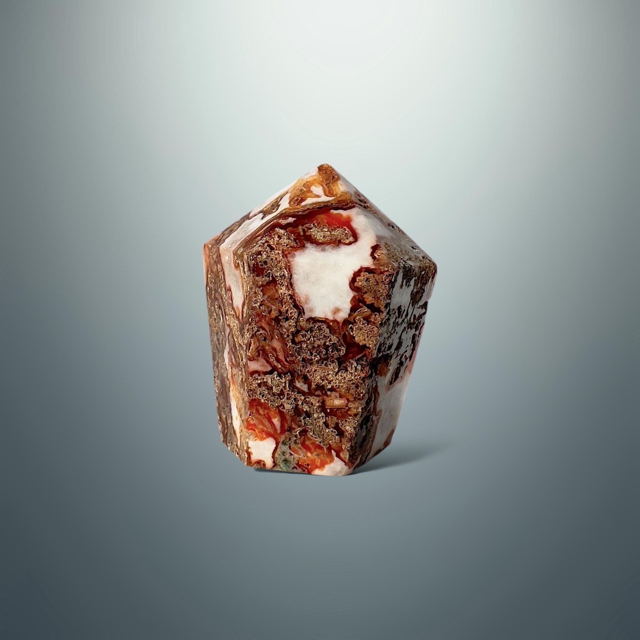 #piezas únicas_punta ágata musgo roja 14