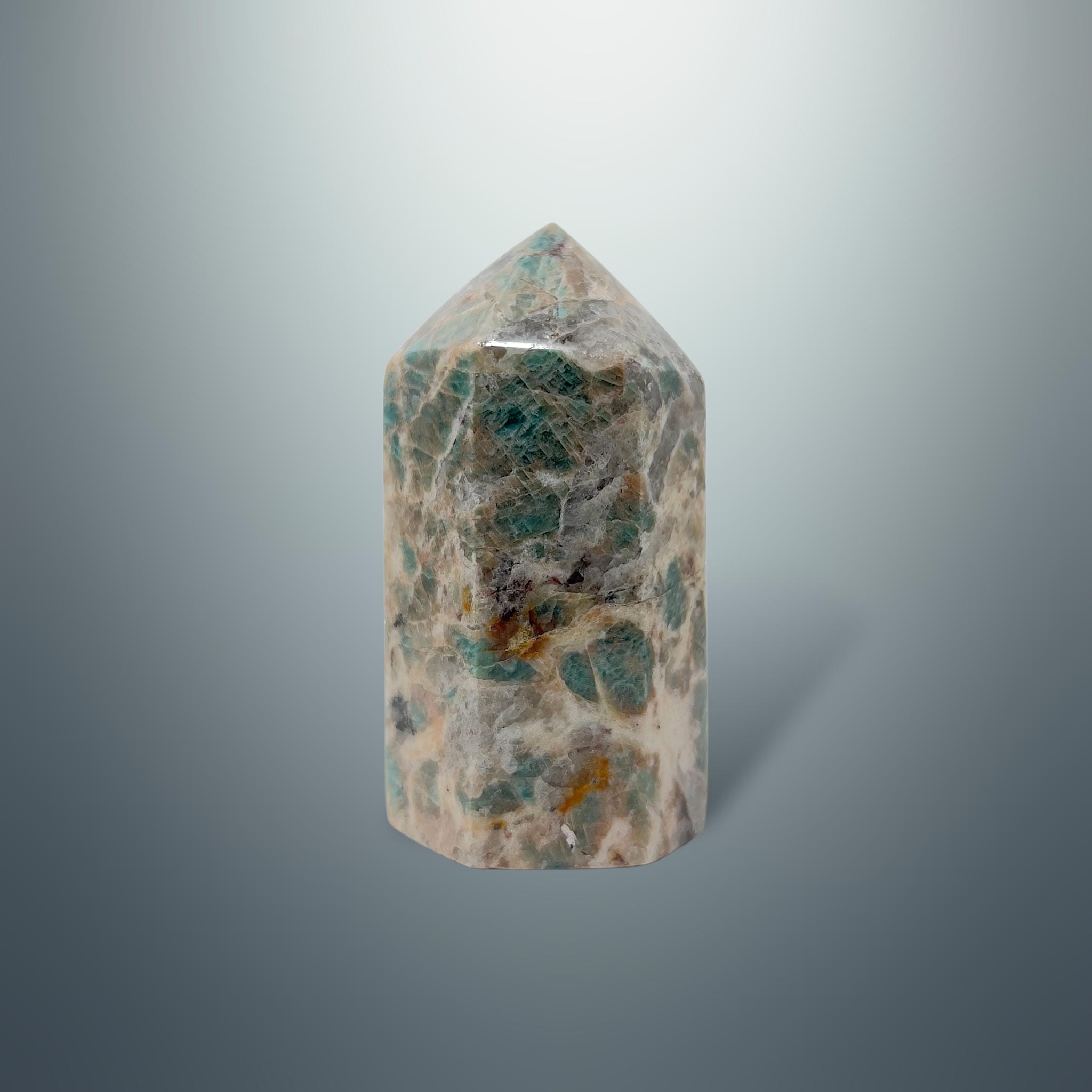 #piezas únicas_torre hexagonal amazonita 2