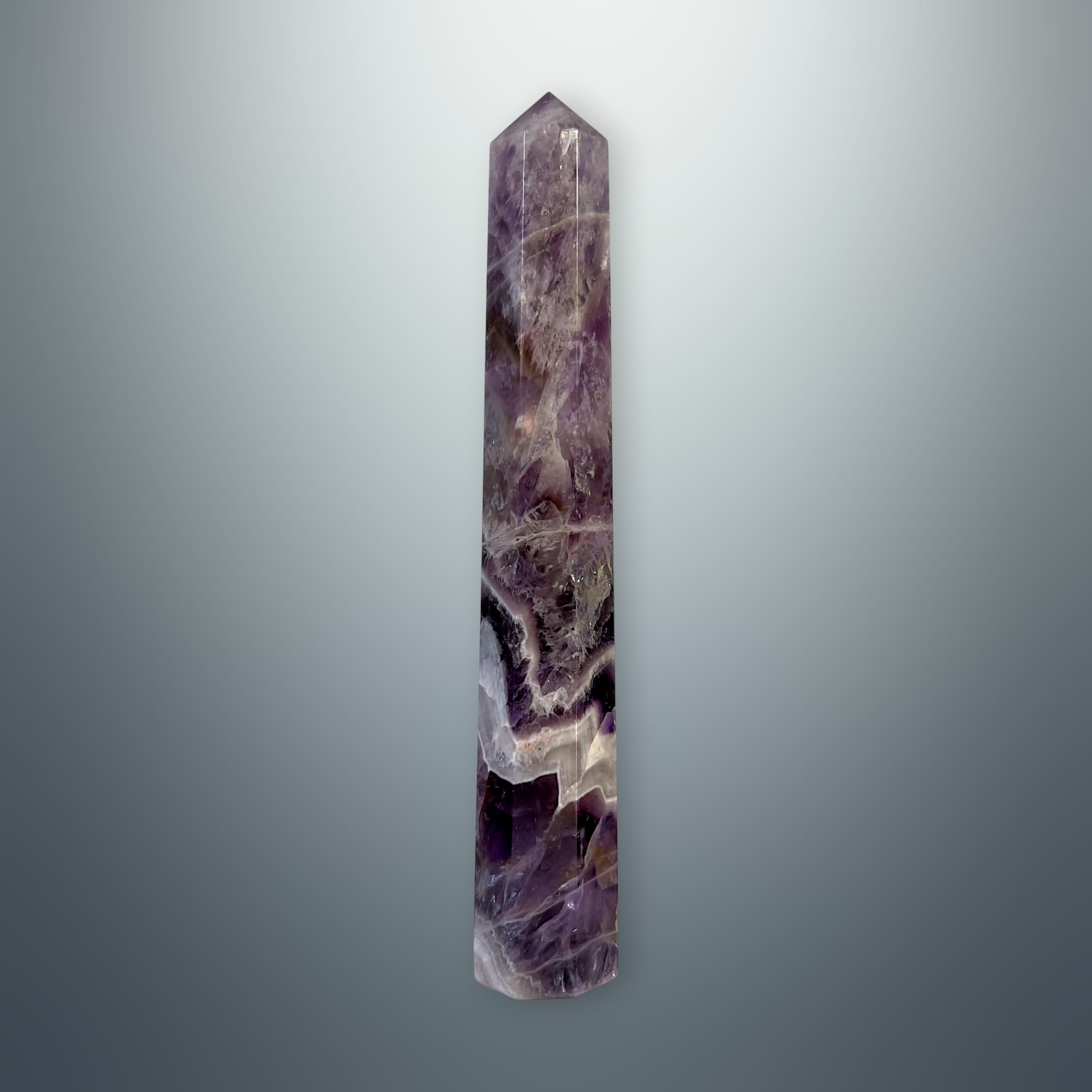 #piezas únicas_torre hexagonal amatista chevron 2