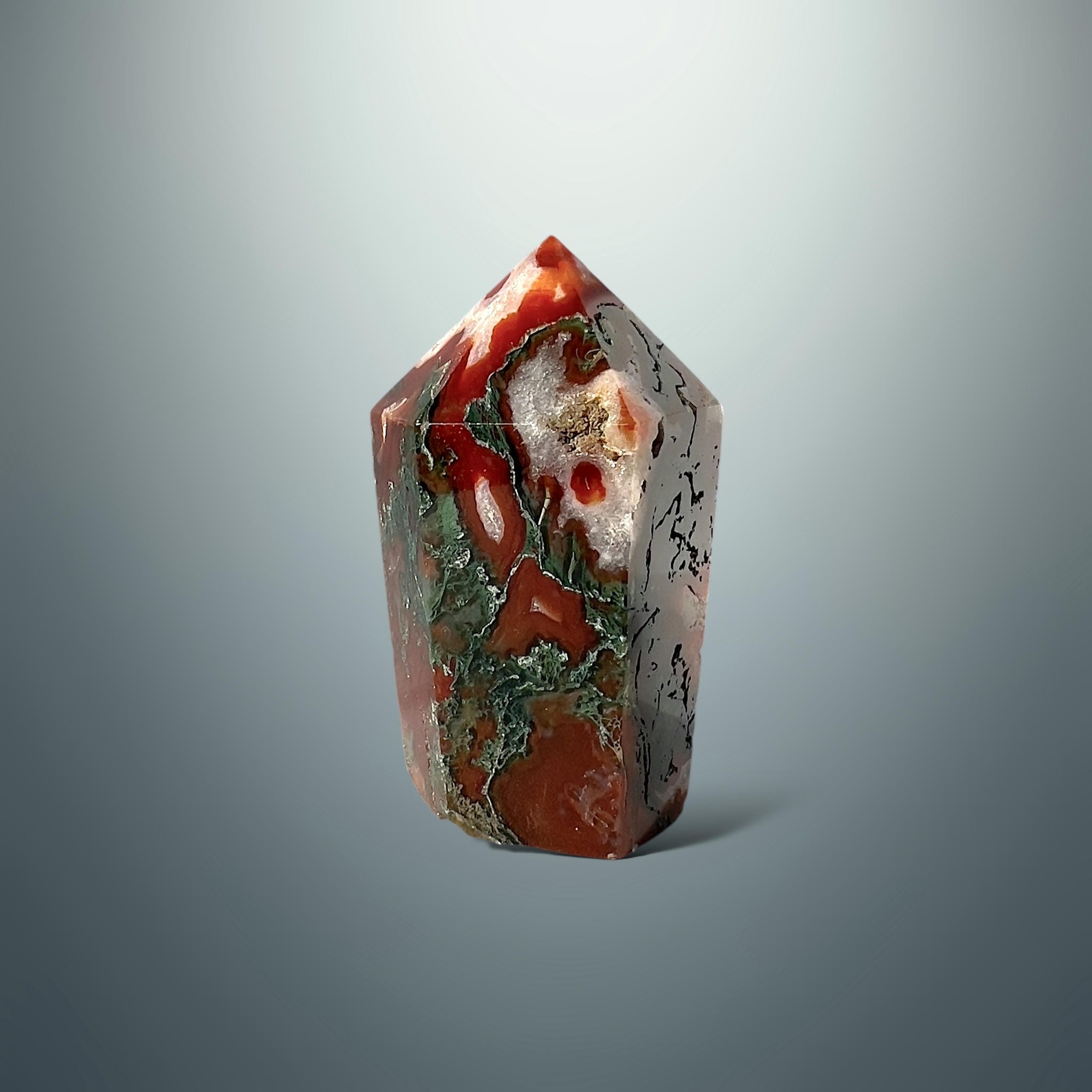 #piezas únicas_punta ágata musgo roja 2