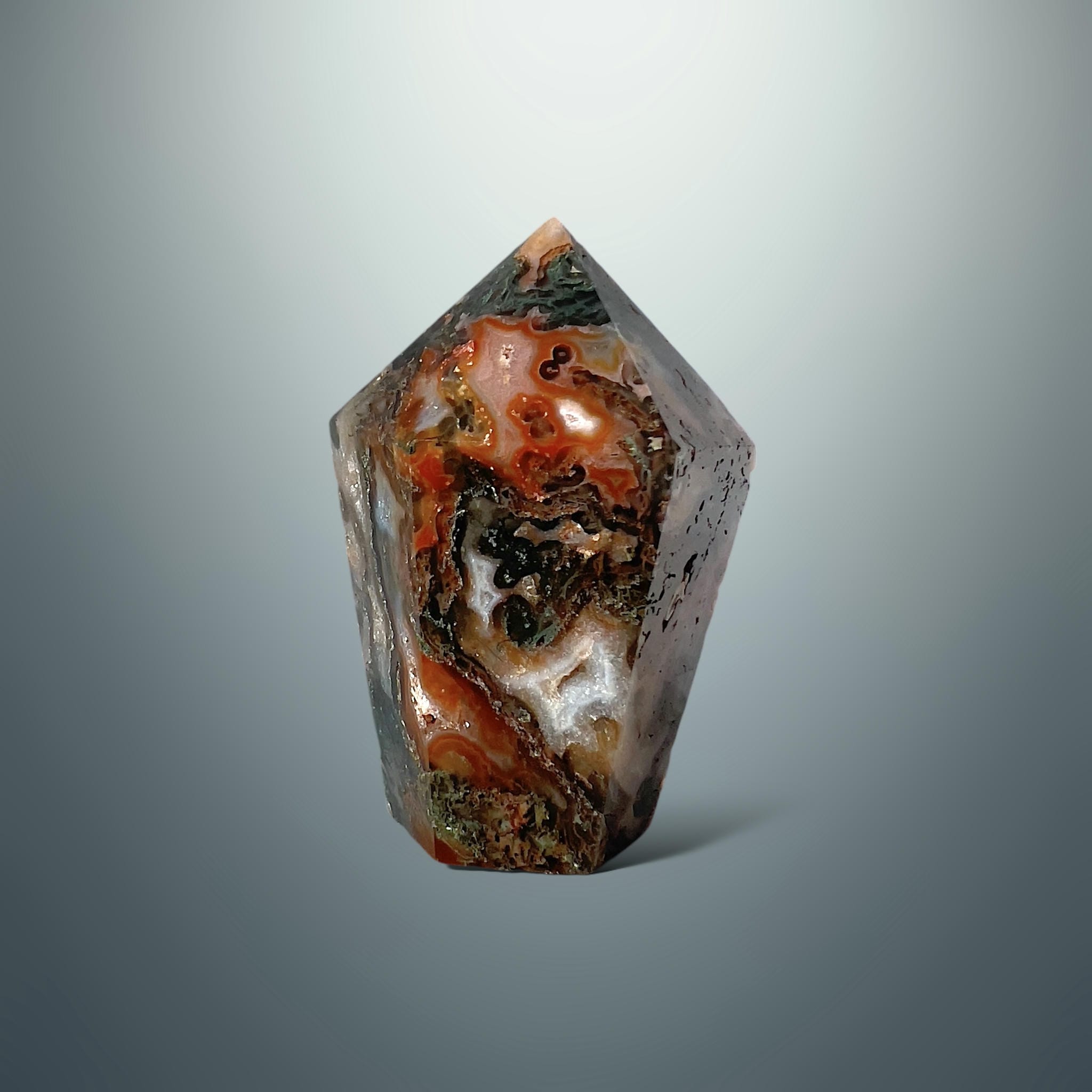 #piezas únicas_punta ágata musgo roja 21