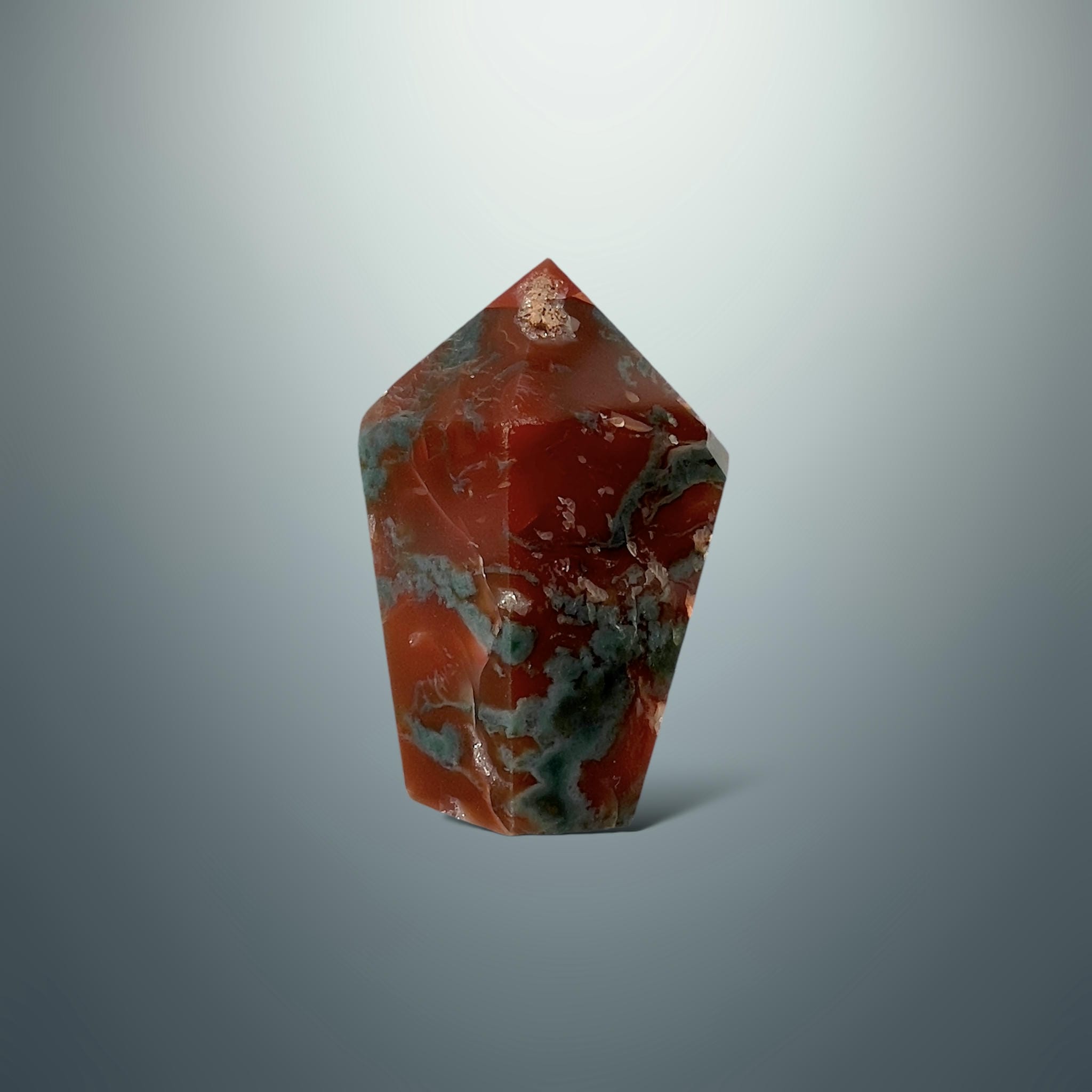 #piezas únicas_punta ágata musgo roja 25