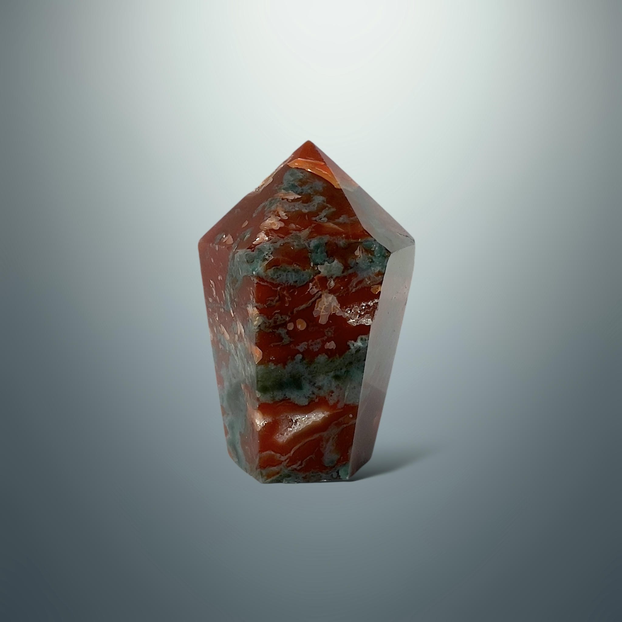 #piezas únicas_punta ágata musgo roja 25