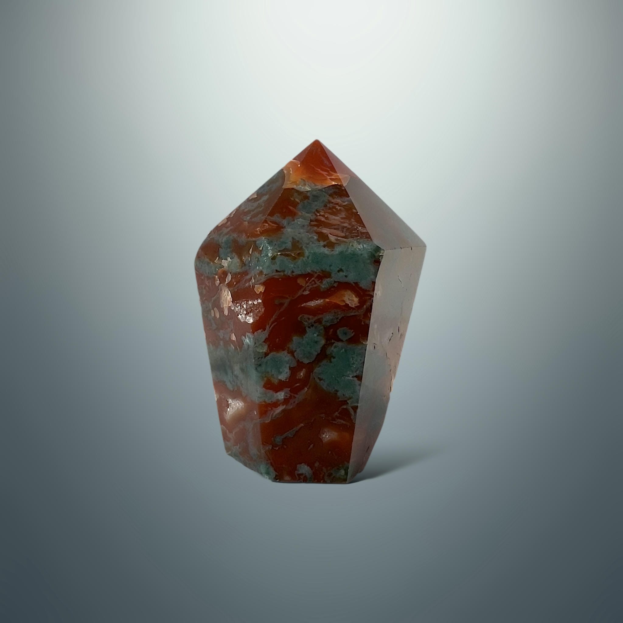 #piezas únicas_punta ágata musgo roja 25