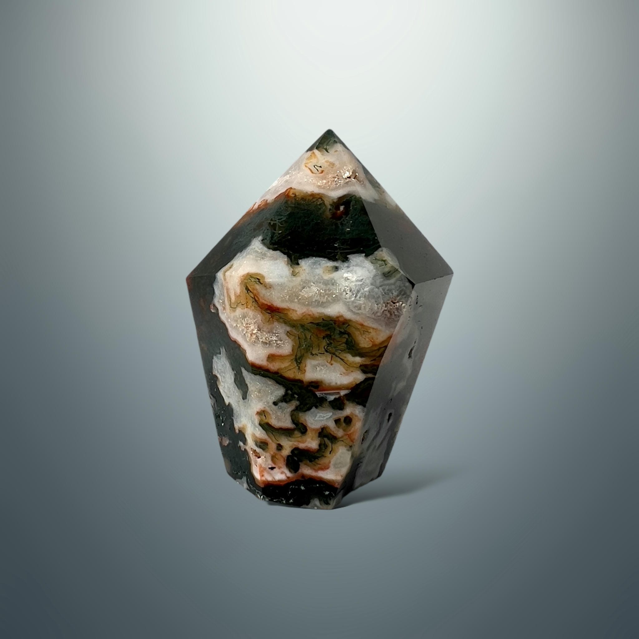 #piezas únicas_punta ágata musgo roja 27