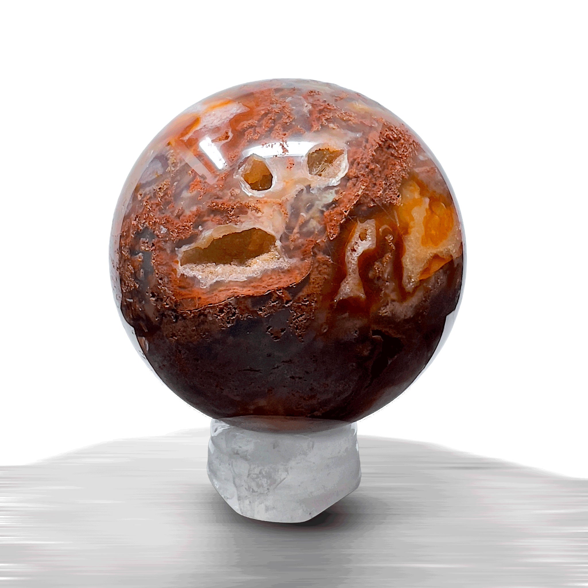 #piezas únicas_esfera ágata musgo roja 3