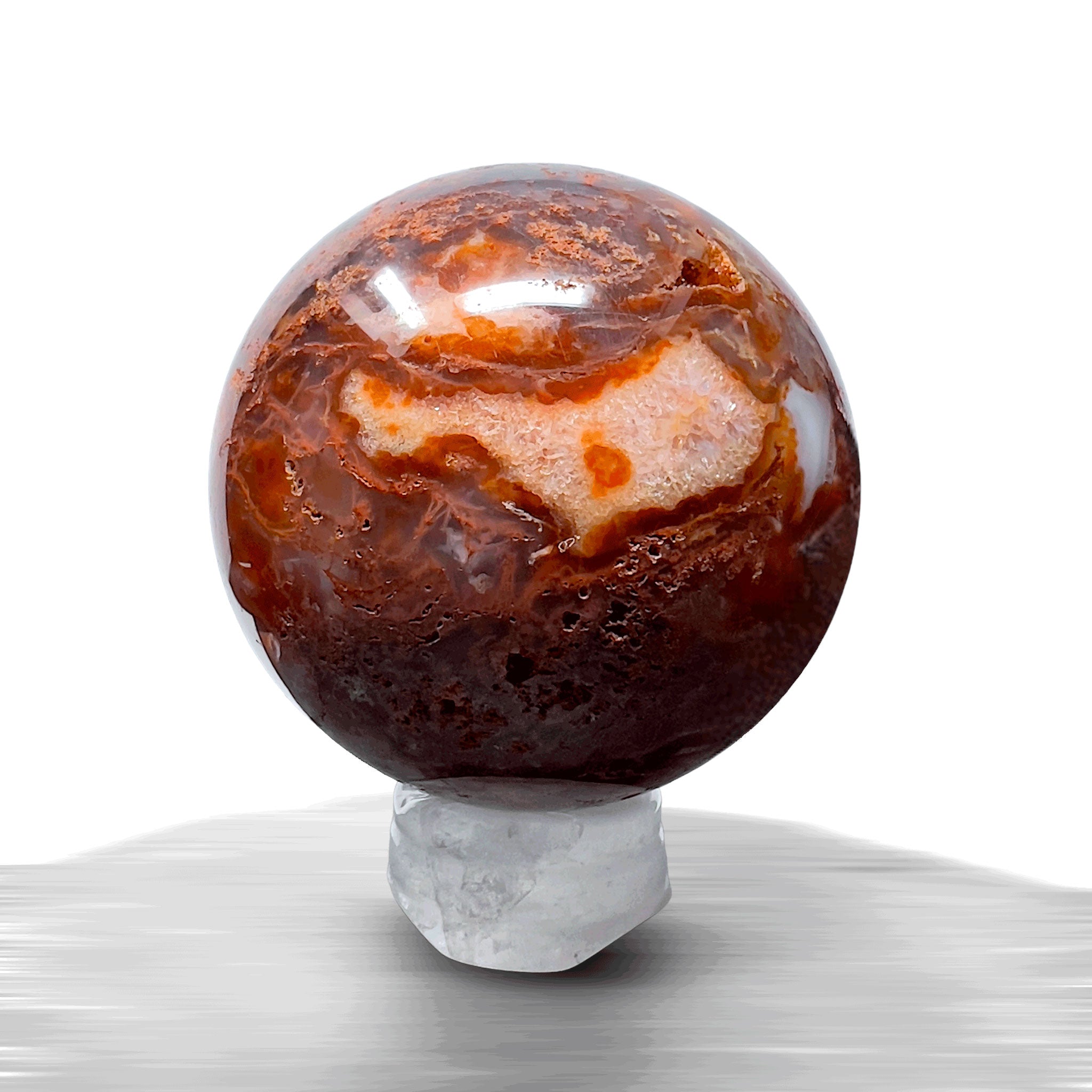 #piezas únicas_esfera ágata musgo roja 3