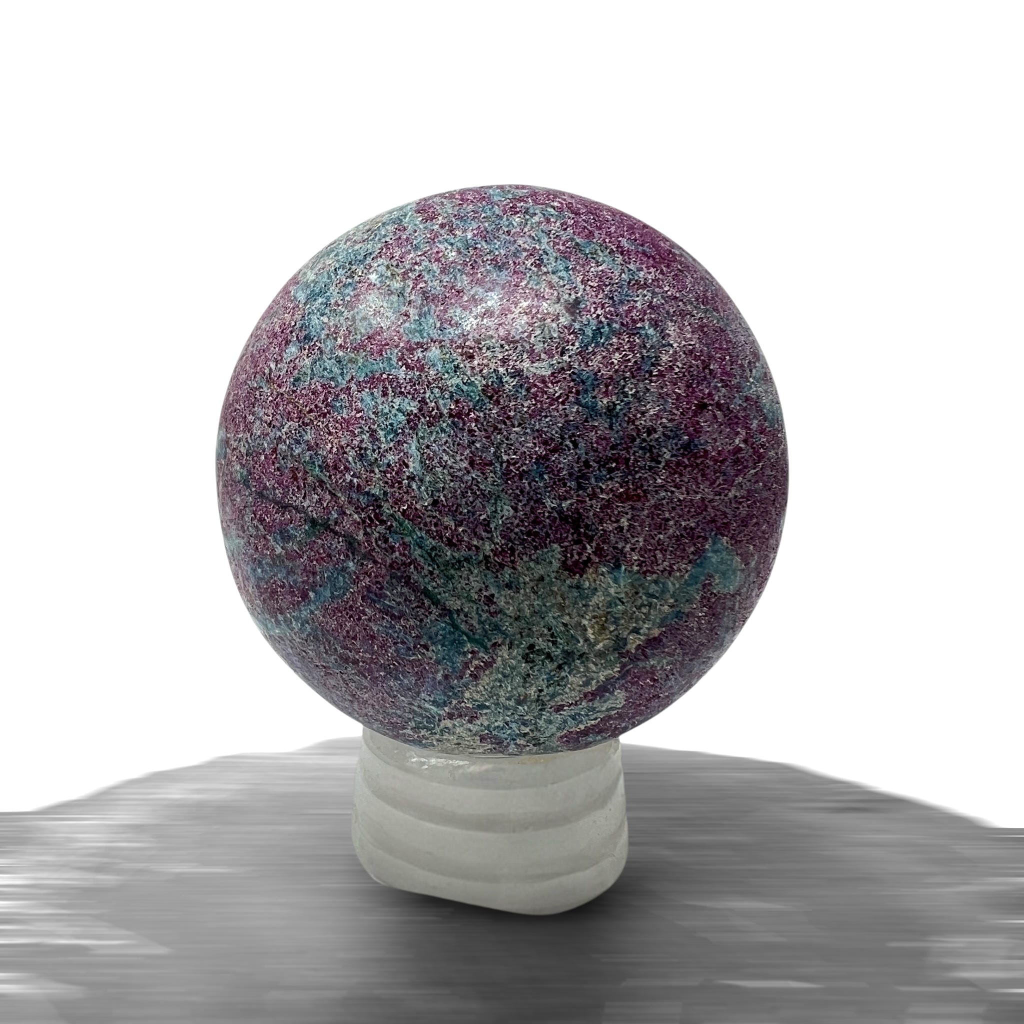 #piezas únicas_esfera rubí en fucsita con cianita 3