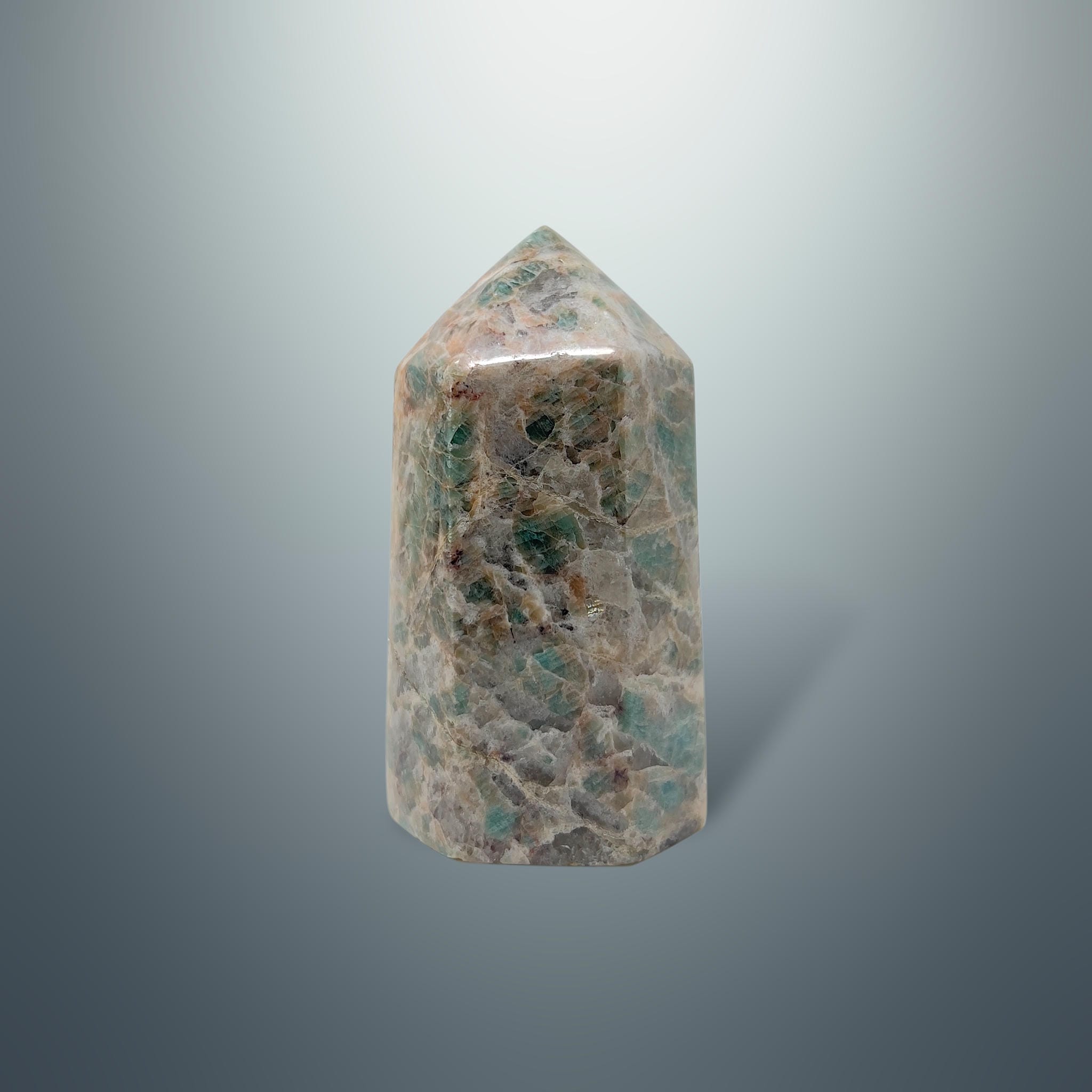 #piezas únicas_torre hexagonal amazonita 3