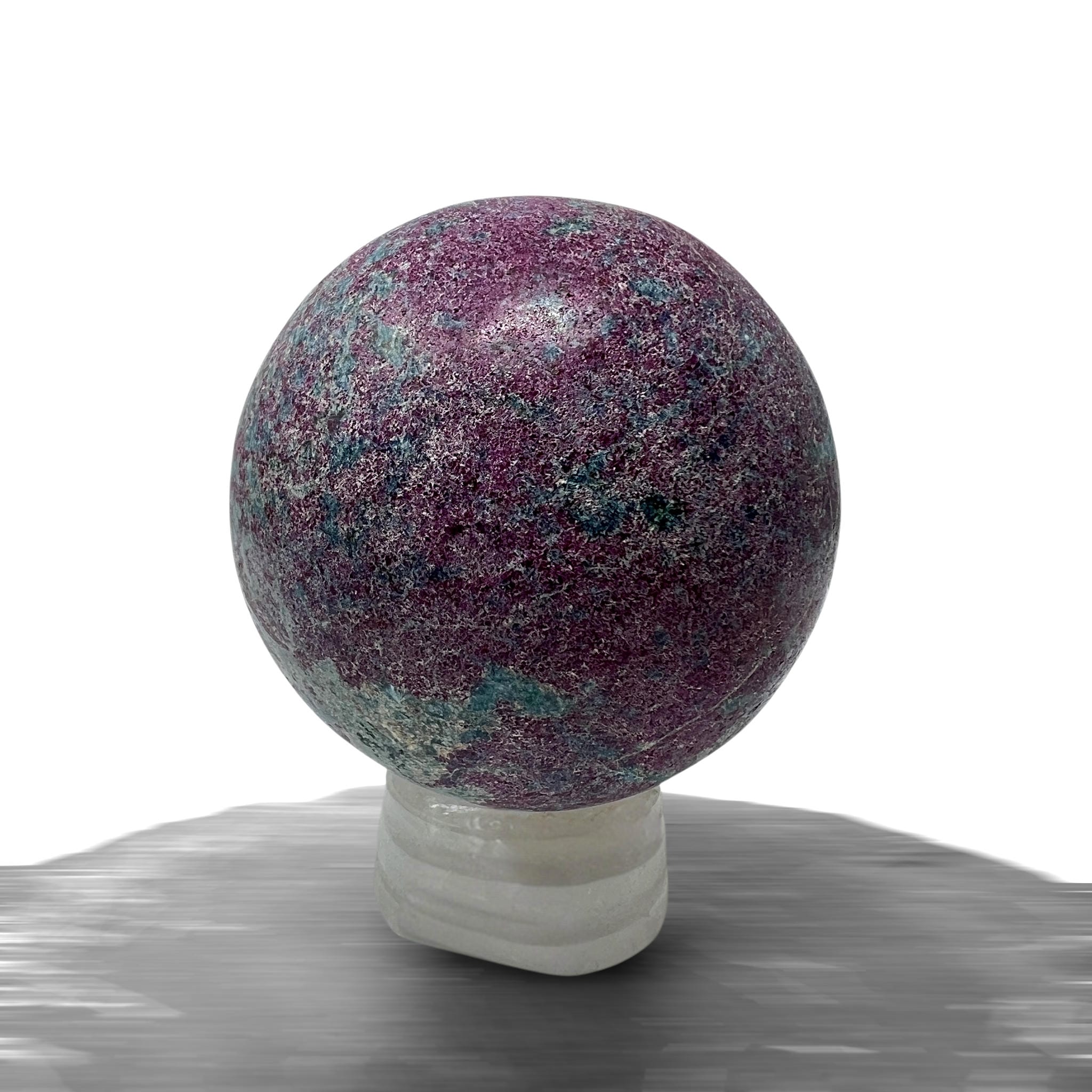 #piezas únicas_esfera rubí en fucsita con cianita 3