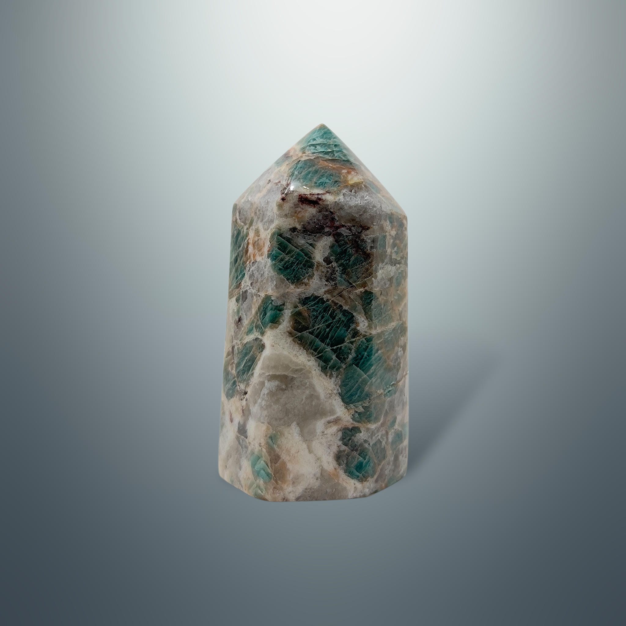 #piezas únicas_torre hexagonal amazonita 3