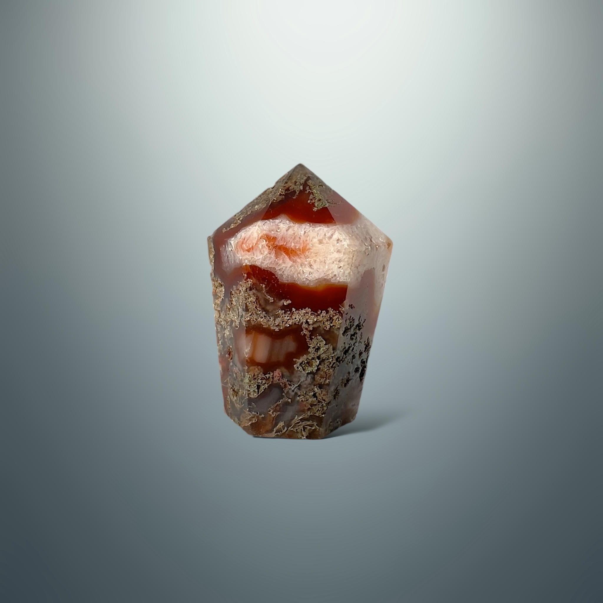 #piezas únicas_punta ágata musgo roja 30