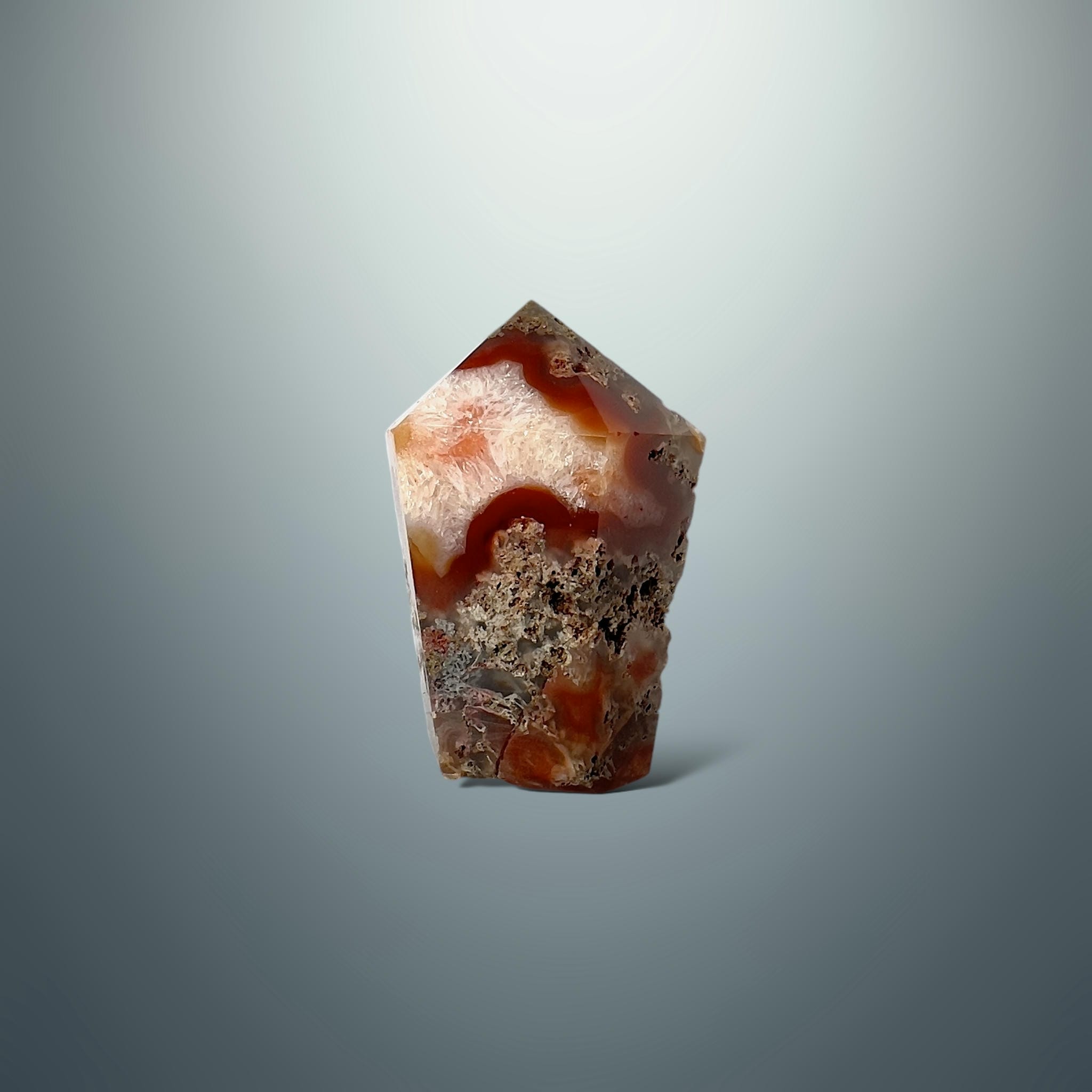 #piezas únicas_punta ágata musgo roja 30