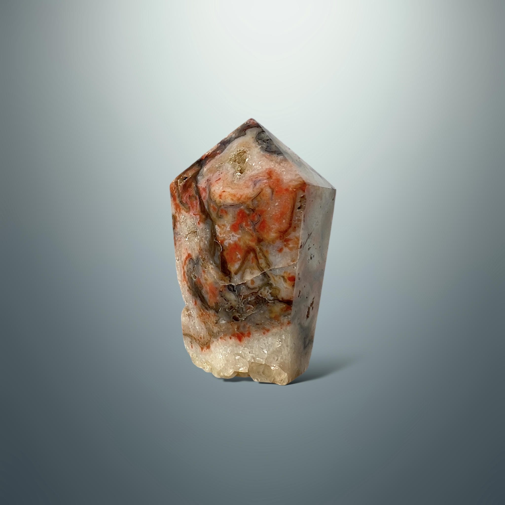 #piezas únicas_punta ágata musgo roja 33