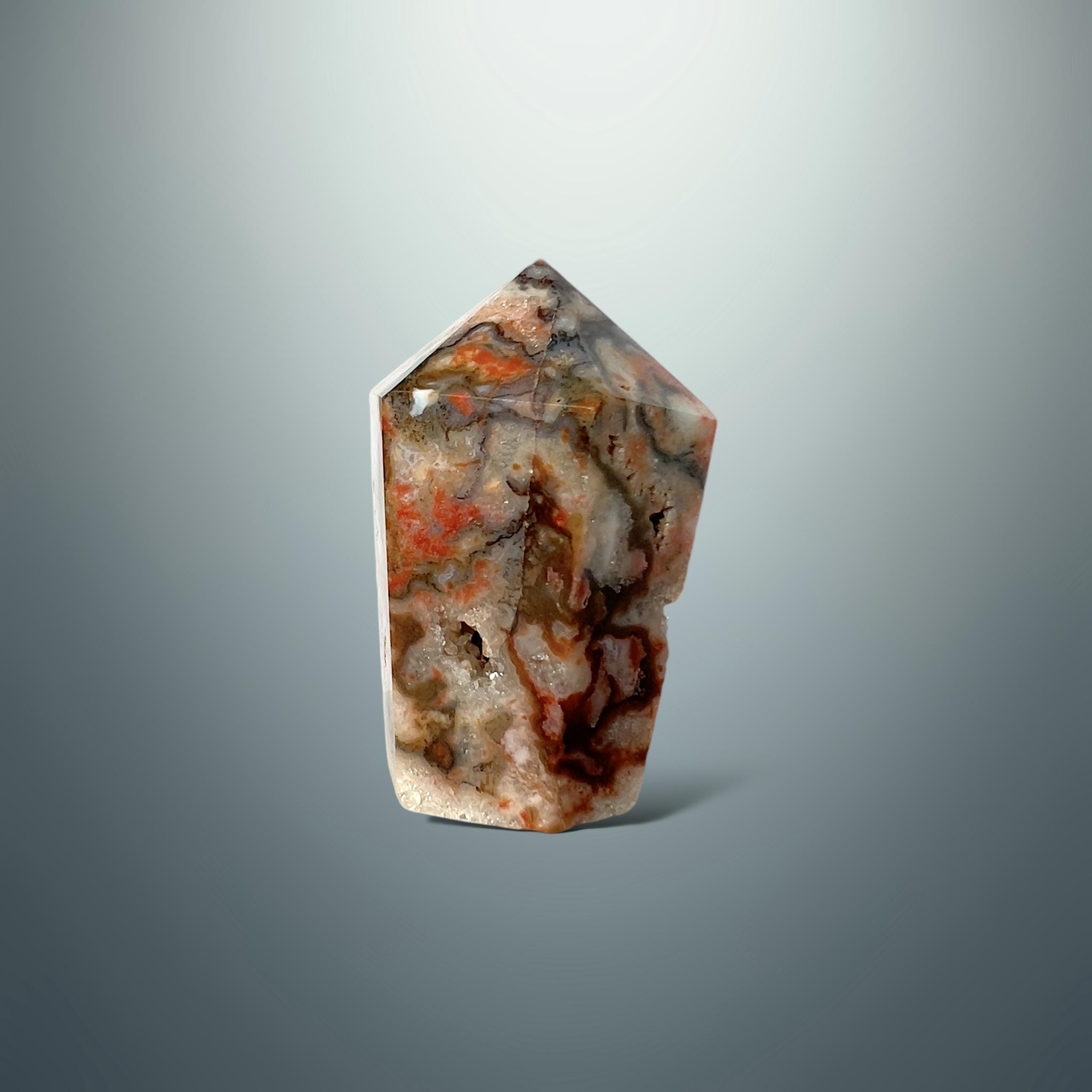 #piezas únicas_punta ágata musgo roja 33