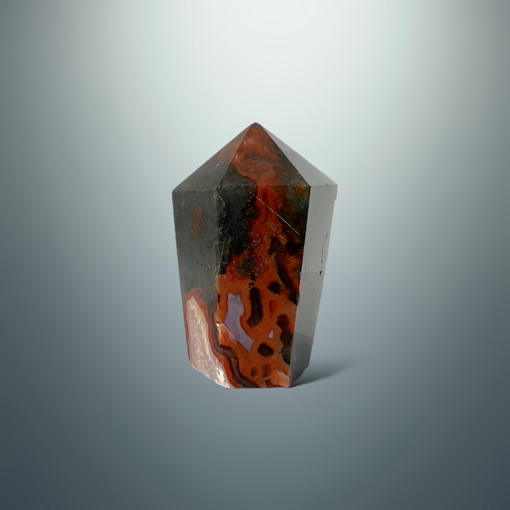 #piezas únicas_punta ágata musgo roja 34