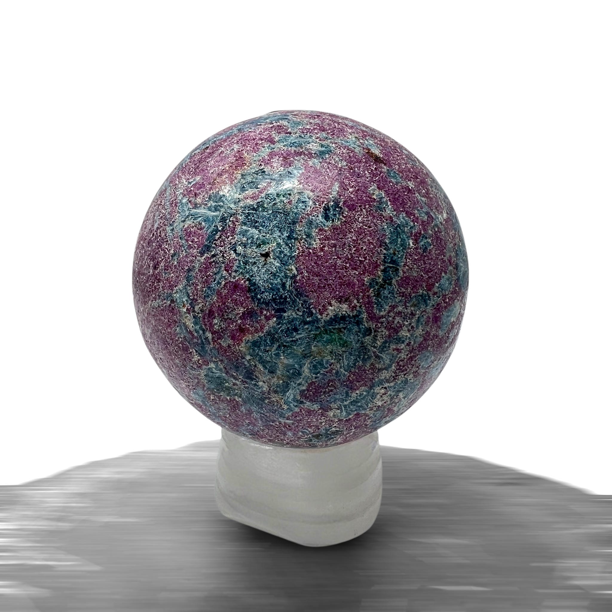 #piezas únicas_esfera rubí en fucsita con cianita 4