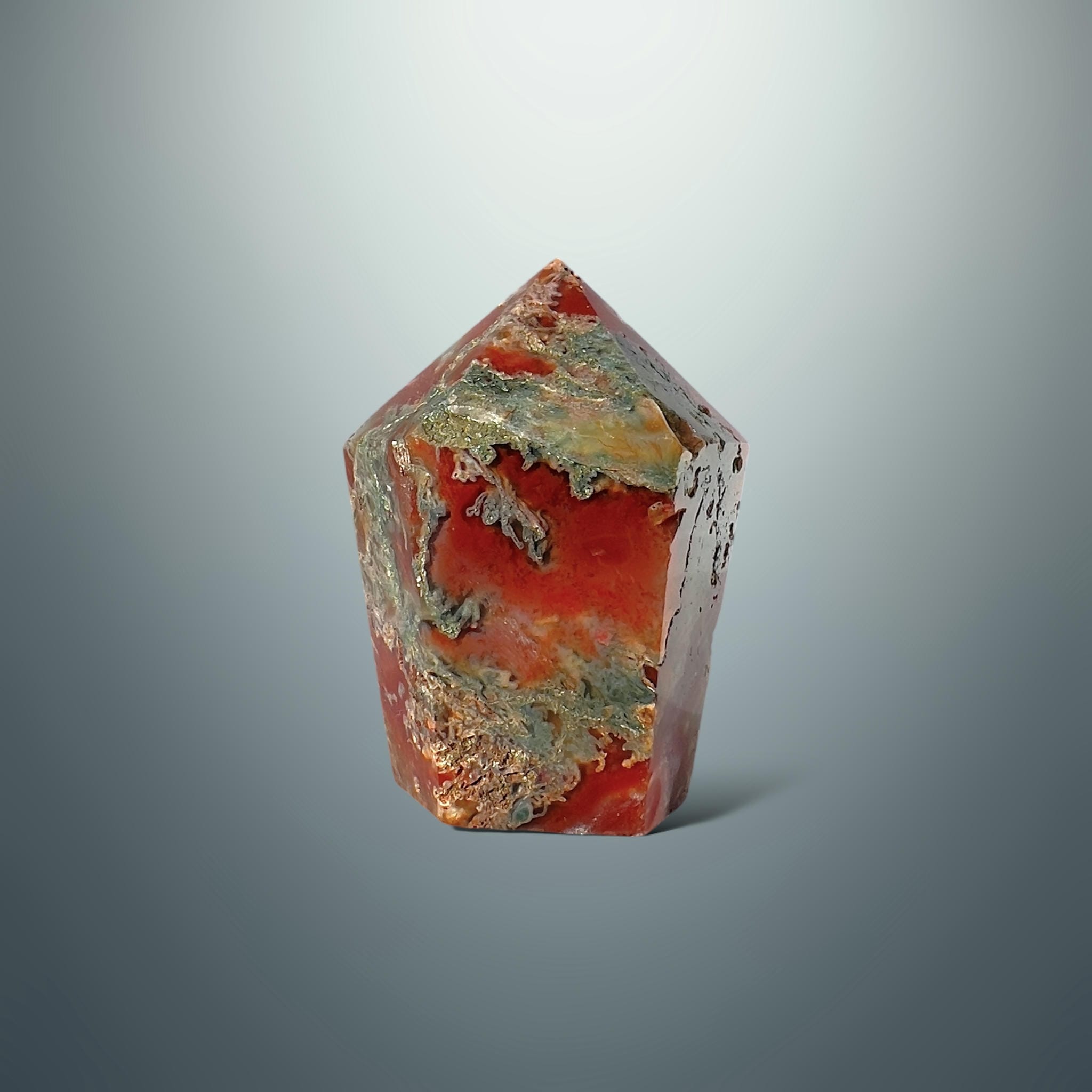 #piezas únicas_punta ágata musgo roja 8