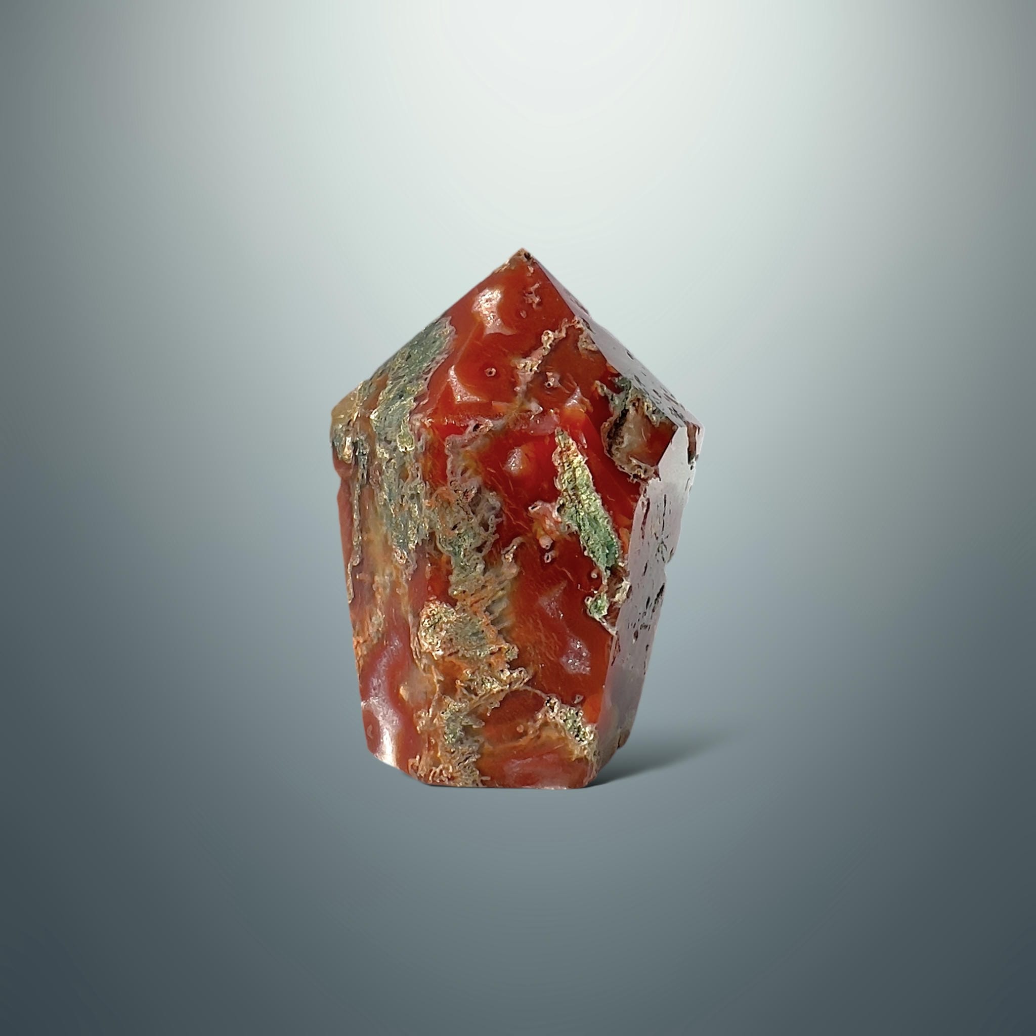 #piezas únicas_punta ágata musgo roja 8