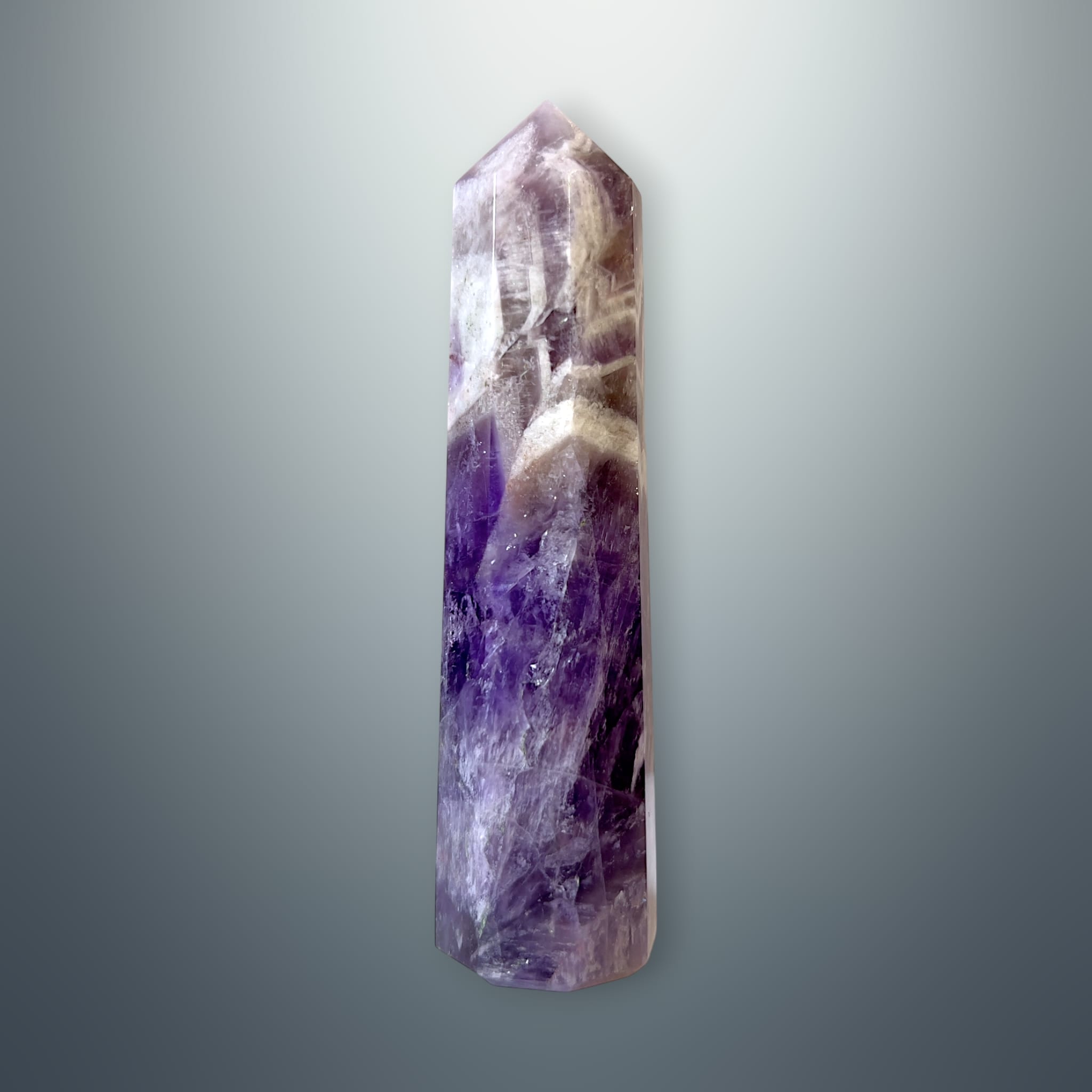 #piezas únicas_torre hexagonal amatista chevron 8