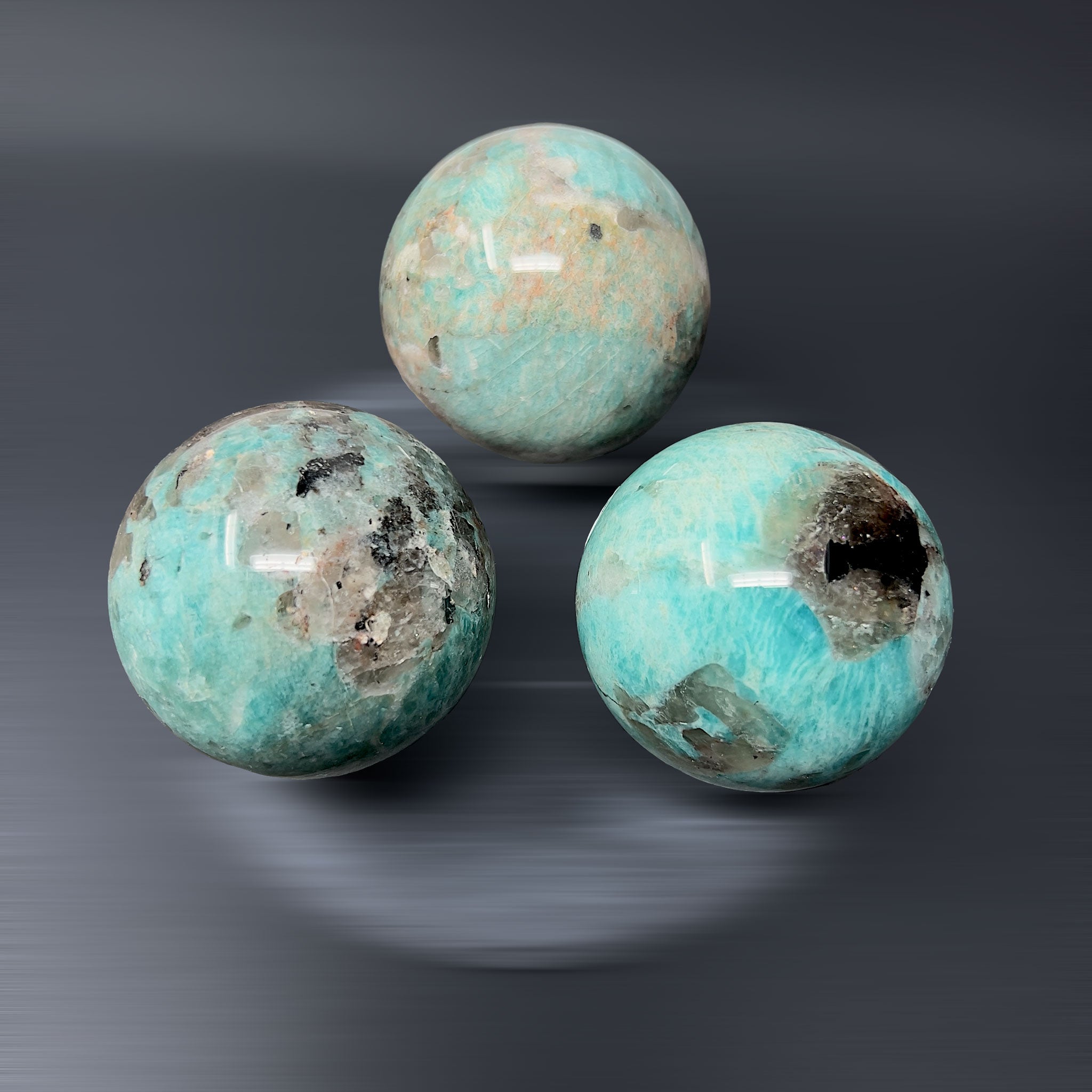 Amazonita con Cuarzo Ahumado en Esfera