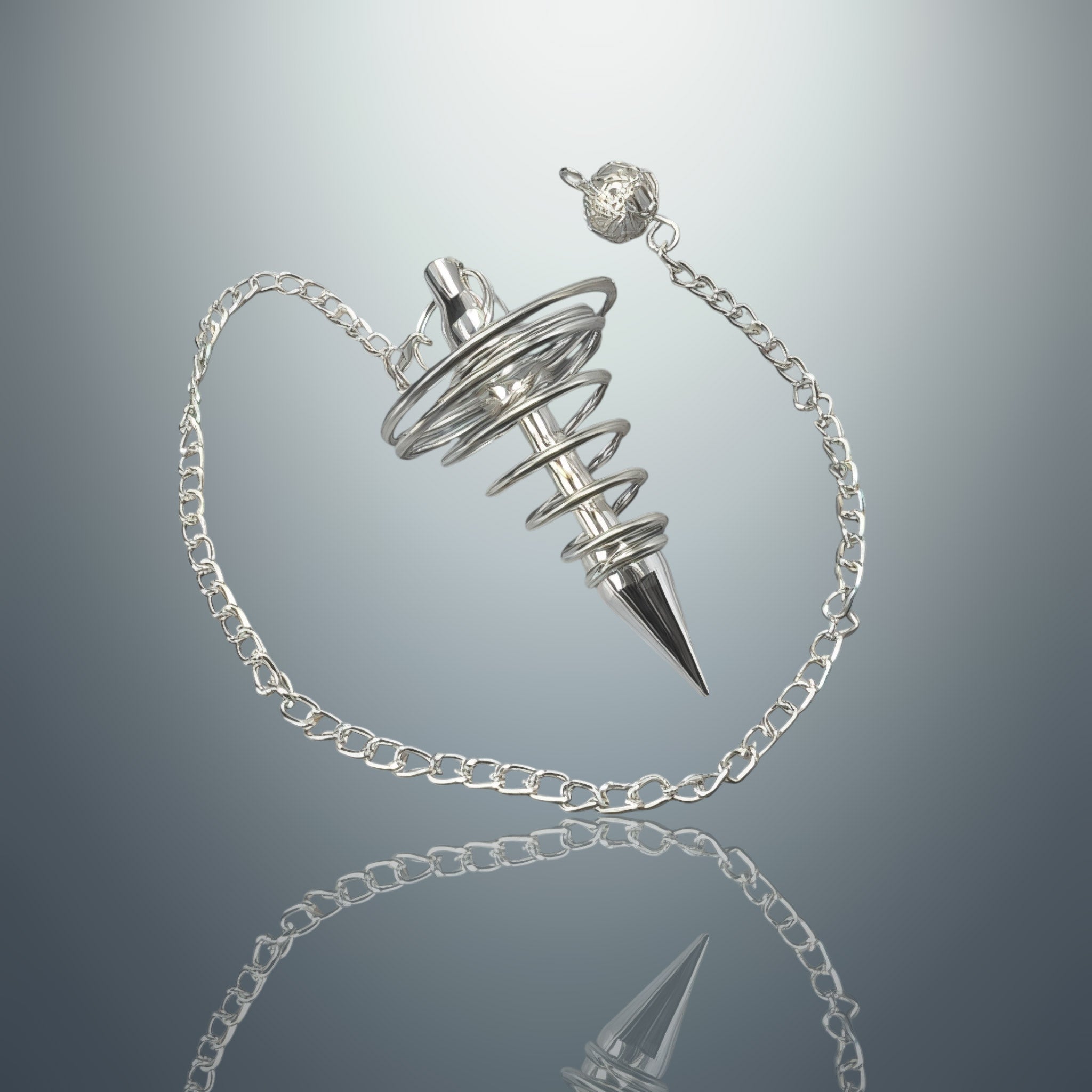 Péndulo Espiral - Metal Plateado