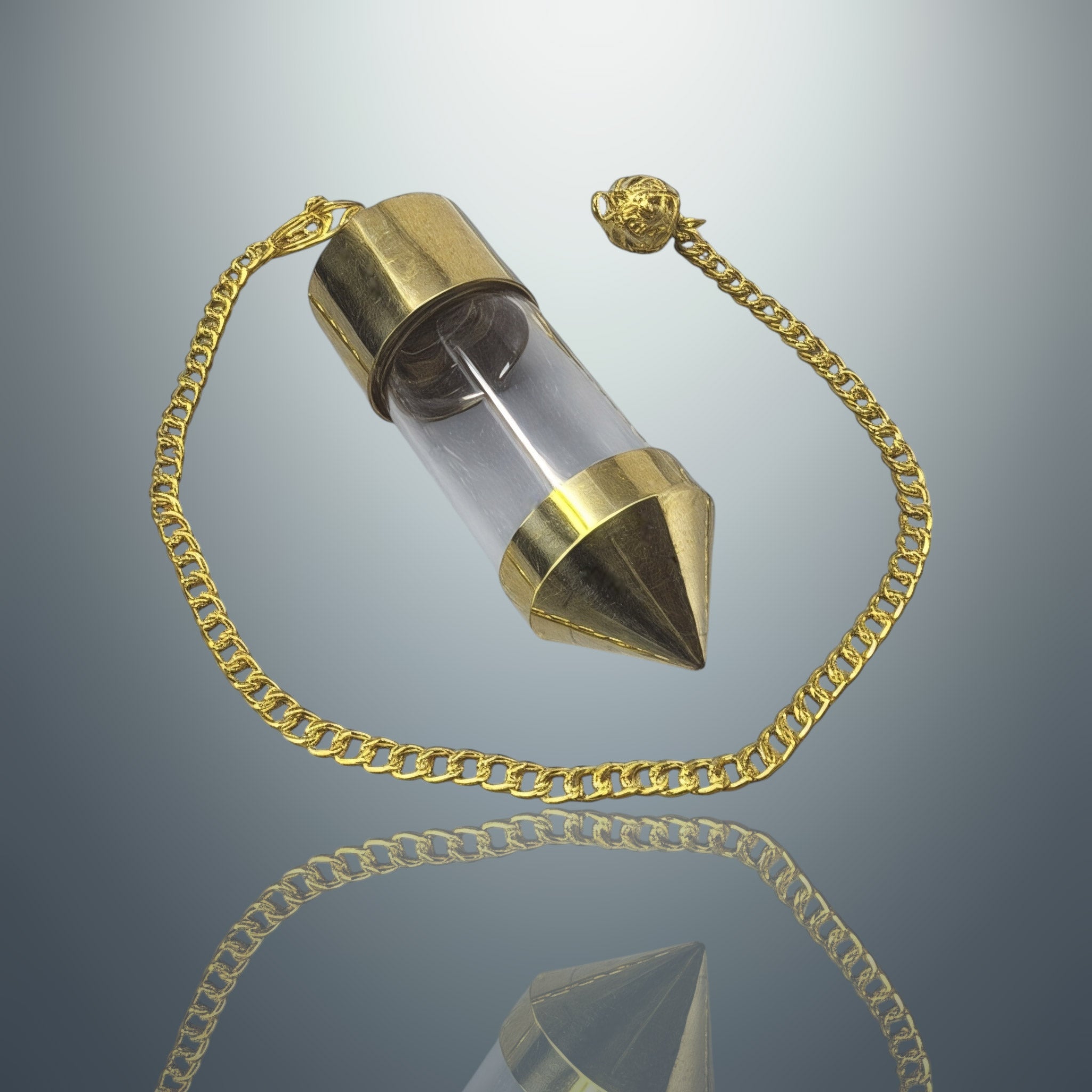 Péndulo con Testigo Transparente - Metal Dorado